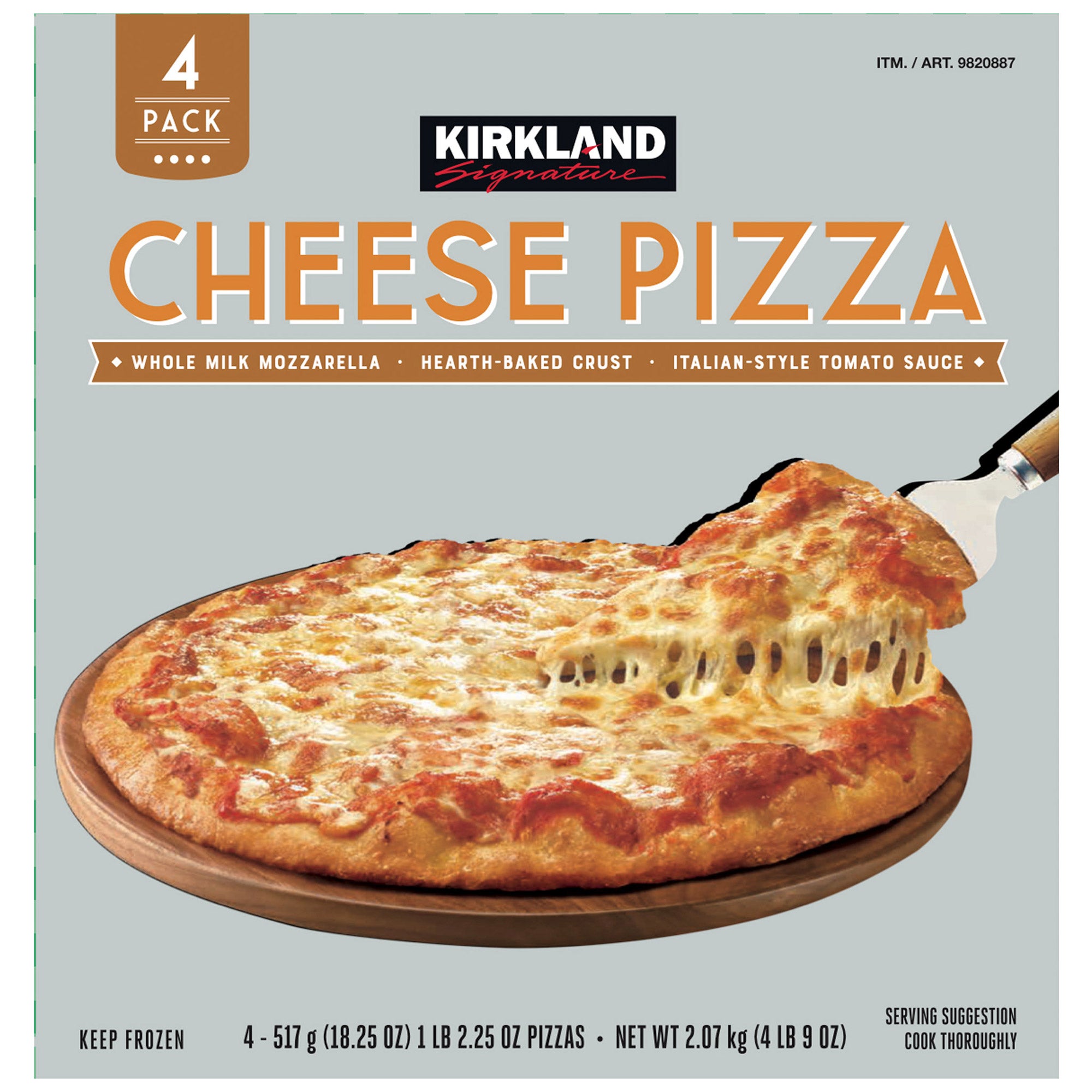 KIRKLAND SIGNATURE CHEESE PIZZA 4 COUNT BOX