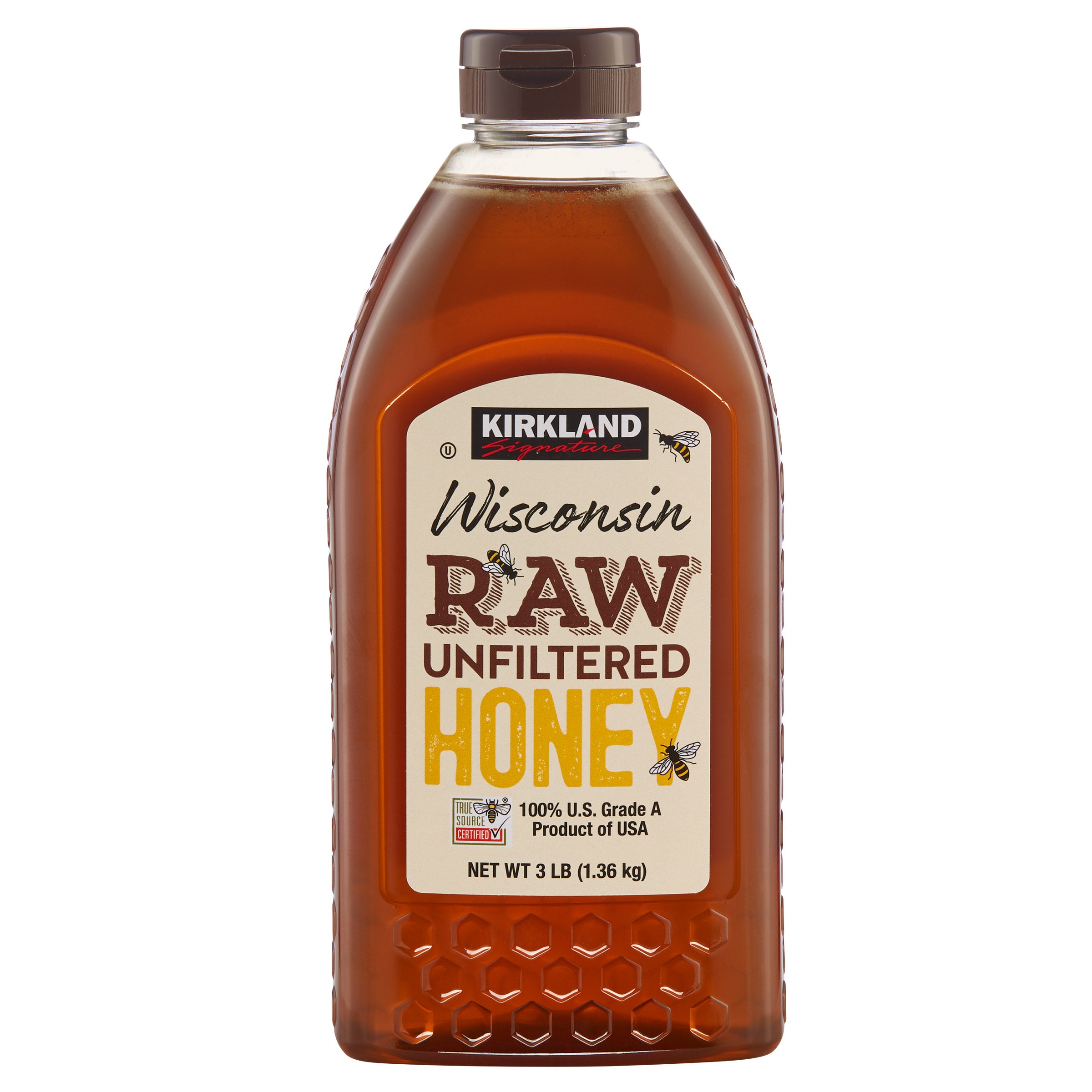 KIRKLAND SIGNATURE WISCONSIN RAW HONEY 48 OUNCE BOTTLE