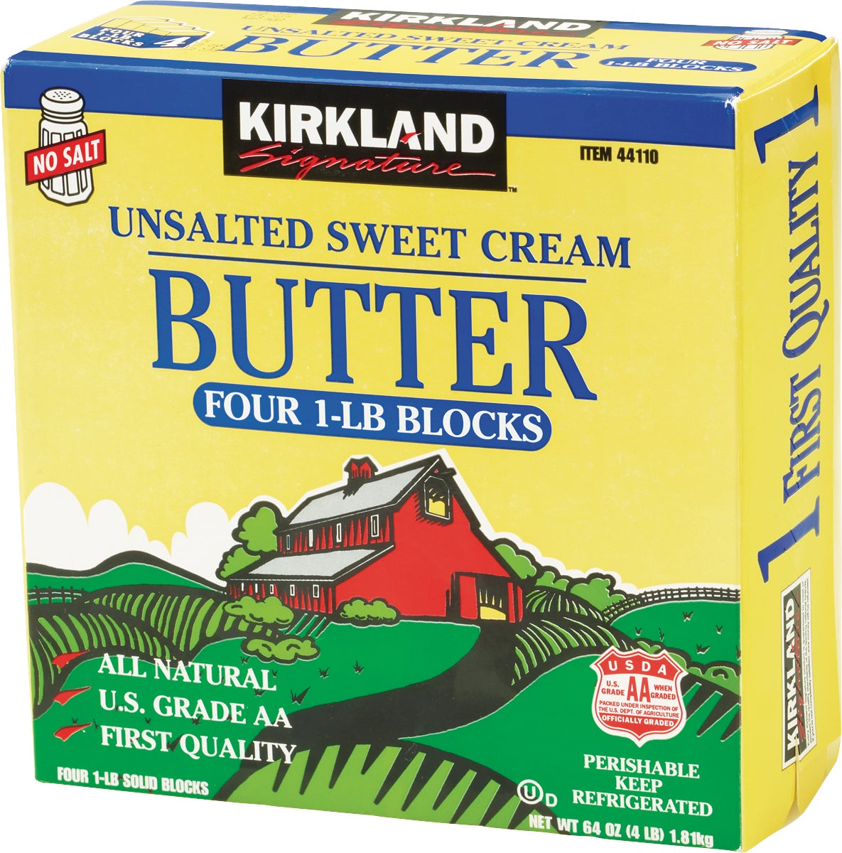 KIRKLAND SIGNATURE UNSALTED BUTTER SOLIDS 4/1 LB