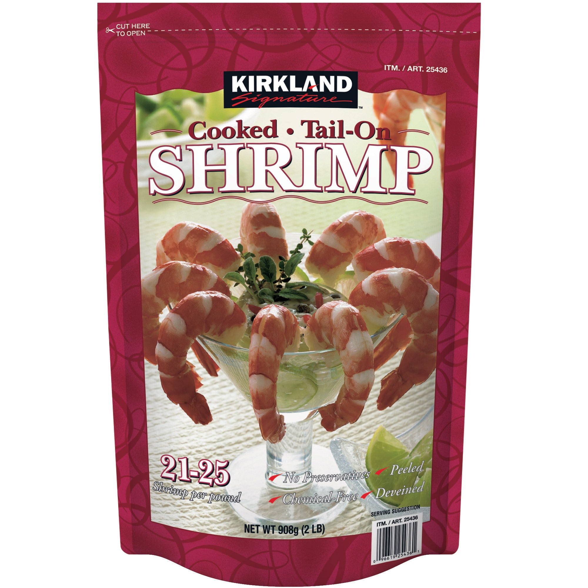 KIRKLAND SIGNATURE 21/25 CT COOKED SHRIMP FARM RAISED 2 LBS