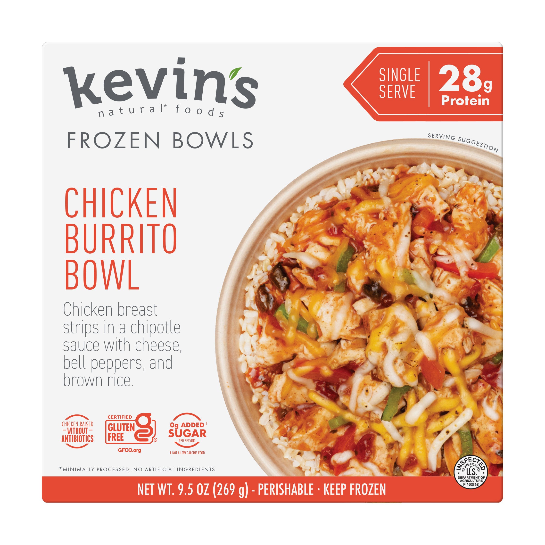 KEVIN'S CHICKEN BURRITO BOWL 9.5 OZ - Image 1