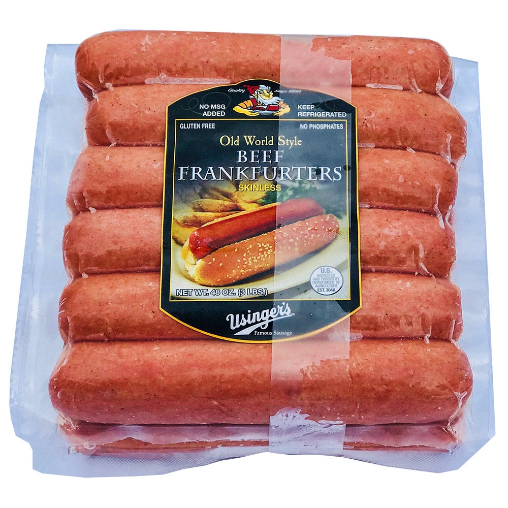 USINGER'S BEEF FRANKFURTERS 2/1.5 POUND PACKAGES