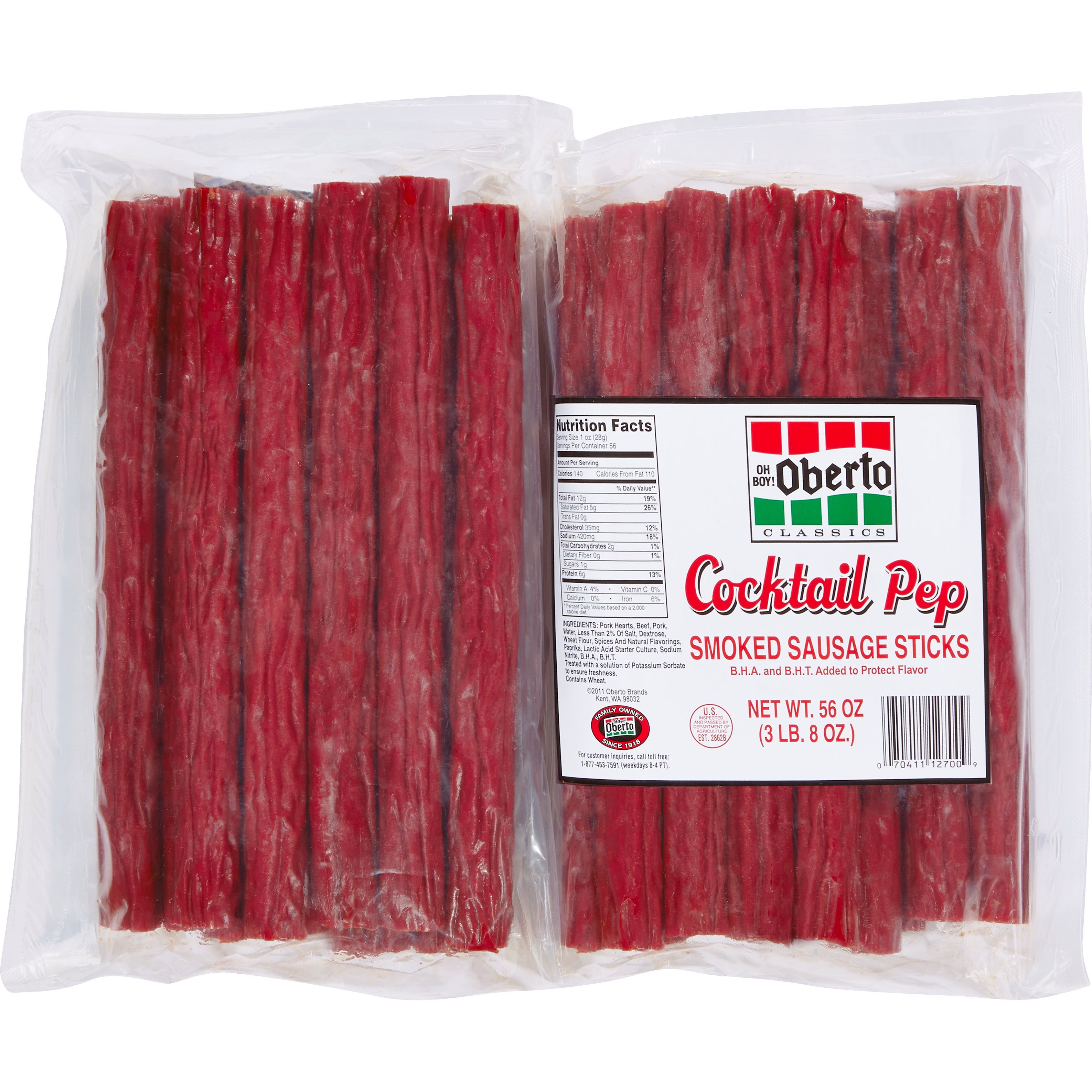 OBERTO COCKTAIL PEP STICKS 56 OZ