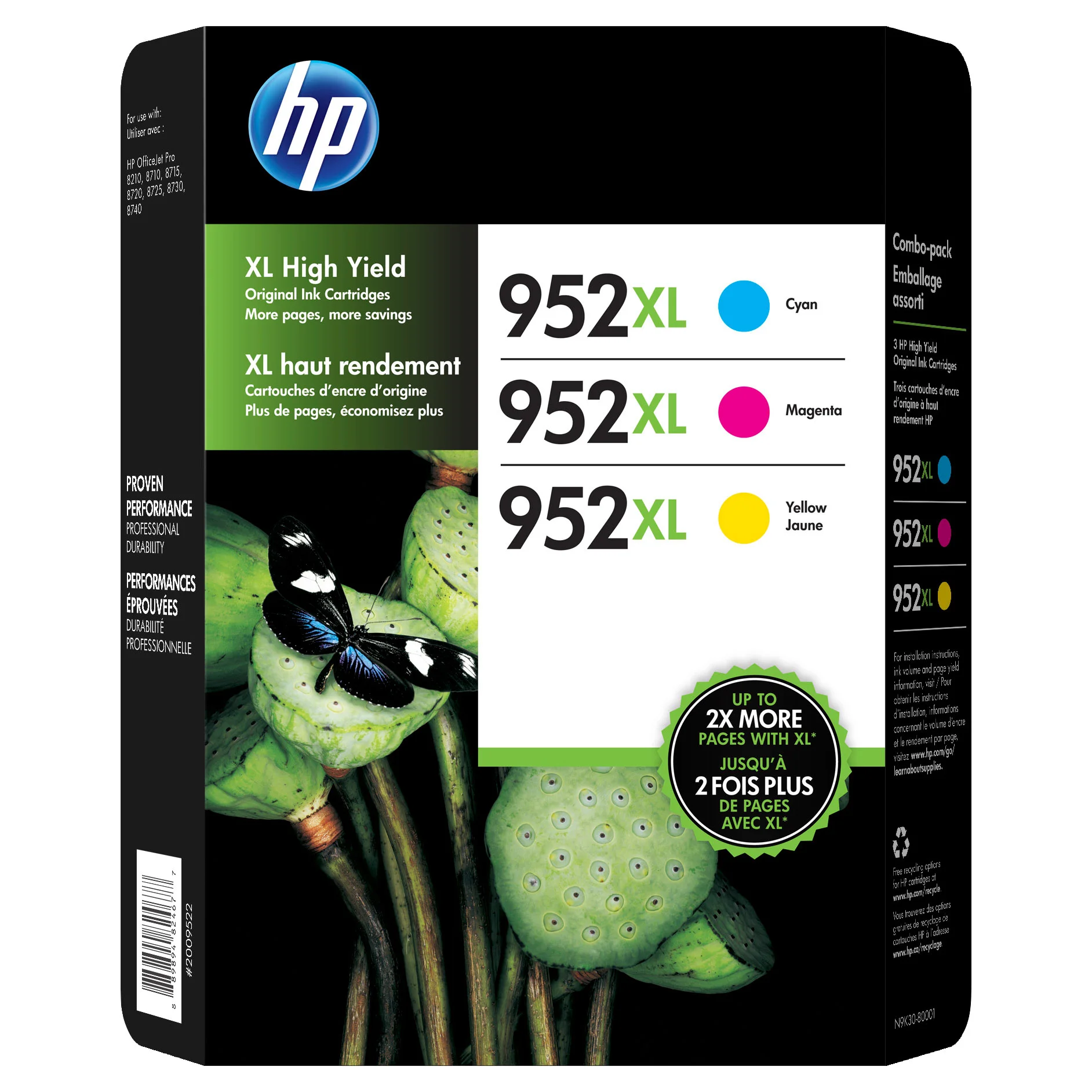 HP 952XL INK CARTRIDGE COLOR COMBO 3PK - Image 1