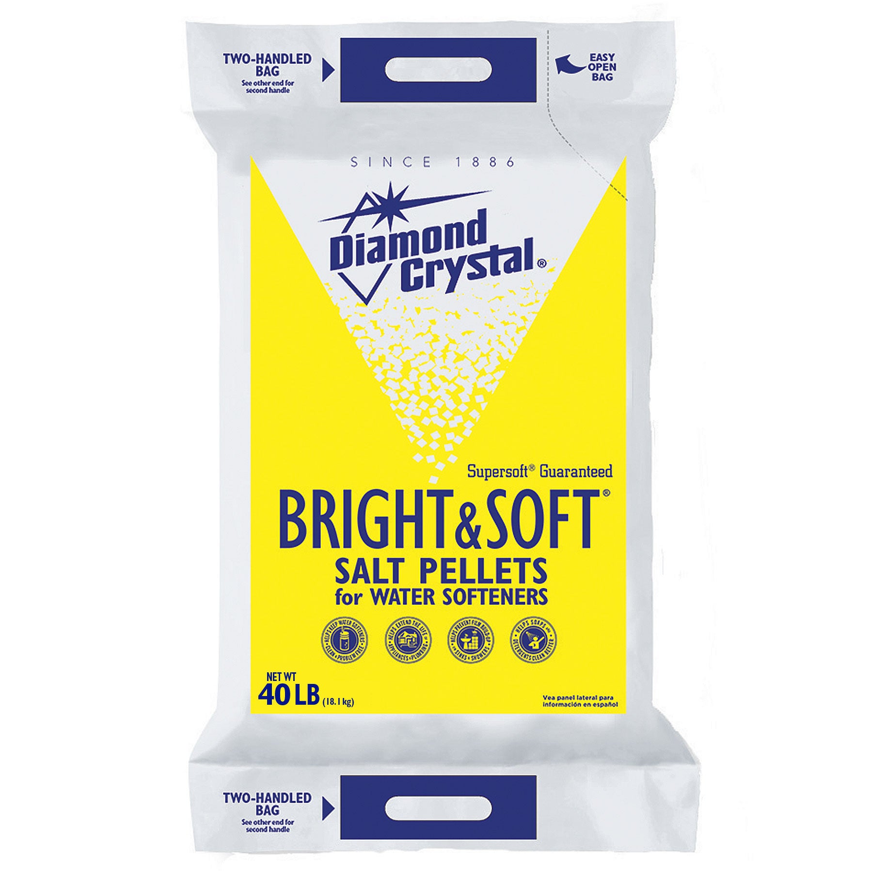 DIAMOND CRYSTAL WATER SOFTENER PELLETS 40 LB BAG