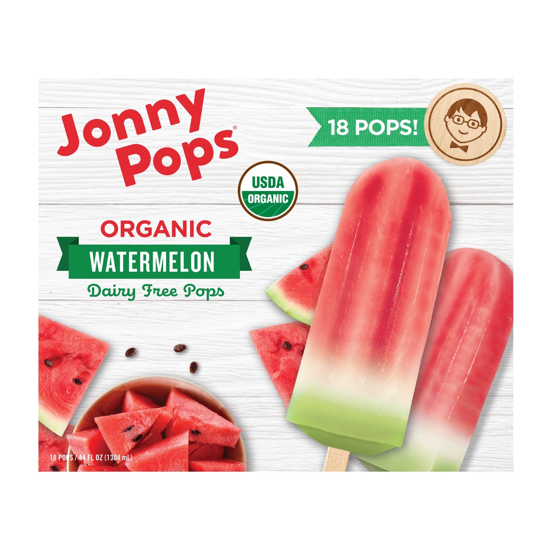 ORGANIC JONNY POP WATERMELON 18 COUNT 44 OUNCES