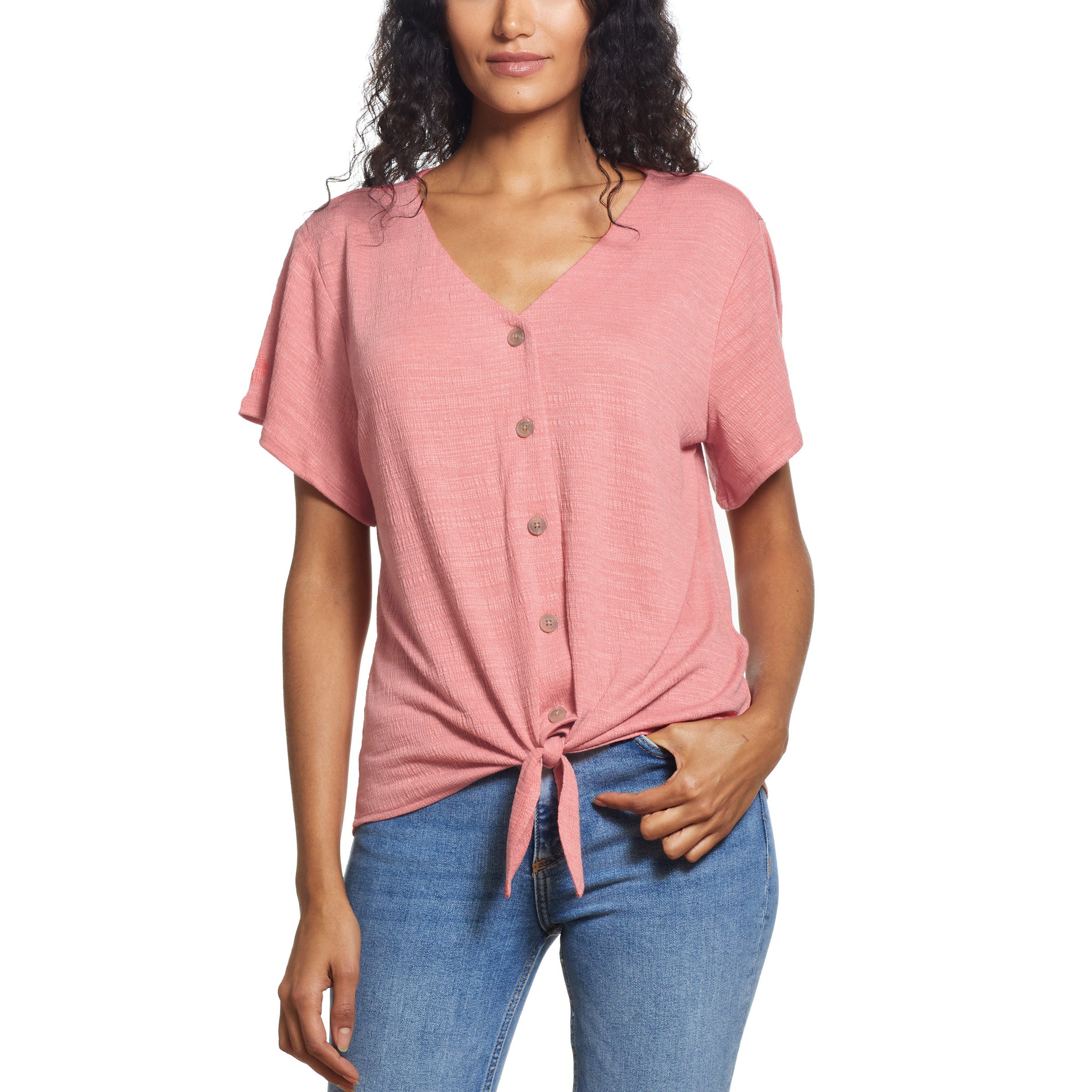 WEATHERPROOF VINTAGE LADIES TIE FRONT TOP - Image 1