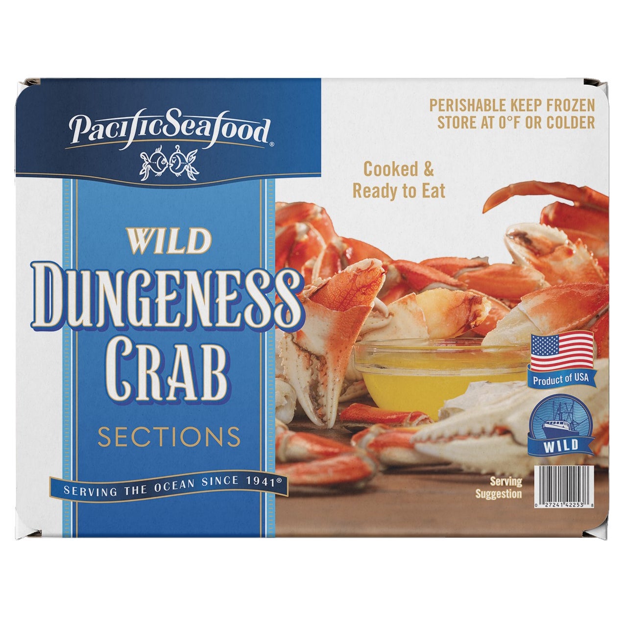 WILD DUNGENESS CRAB 7-11 OZ SECTIONS FULLY COOKED - Image 1
