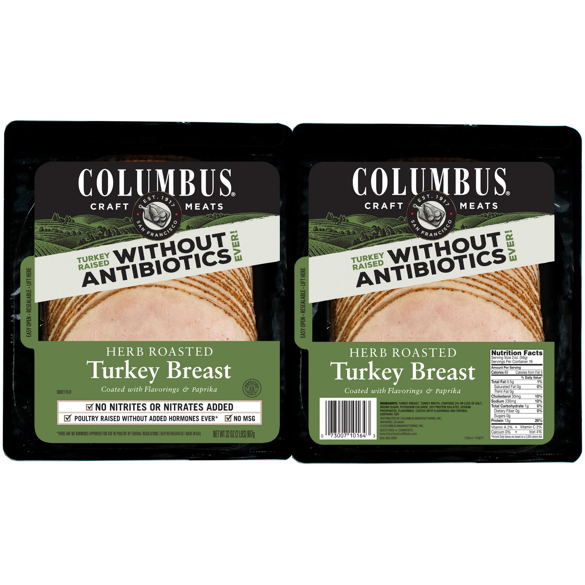 COLUMBUS HERB TURKEY BREAST 2/1 LB - Image 1