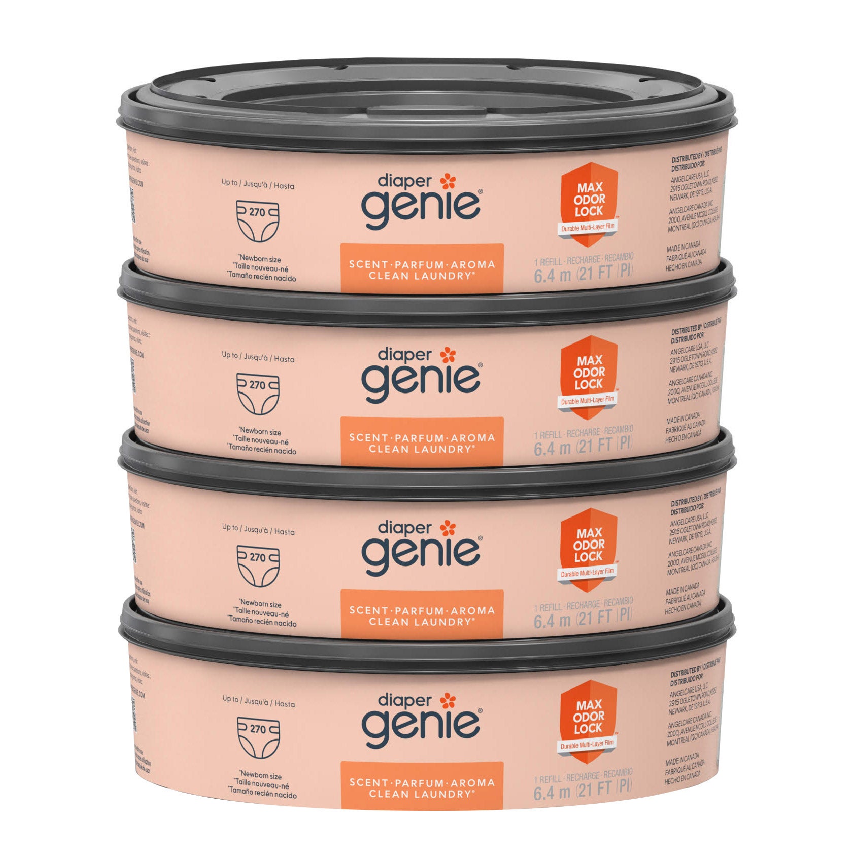 DIAPER GENIE MAX FRESH REFILLS 1080 CT & 2 CARBON FILTERS