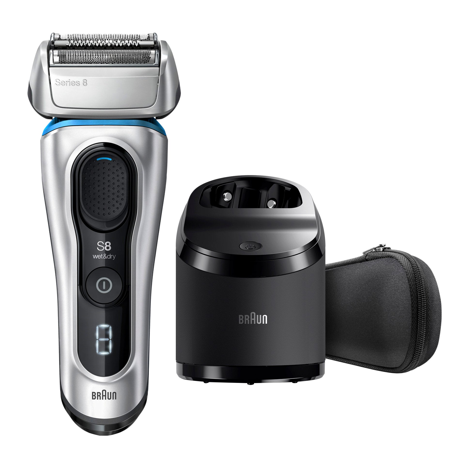 BRAUN SERIES 8 SHAVER WITH ^ CLEAN & CHARGE SYSTEM