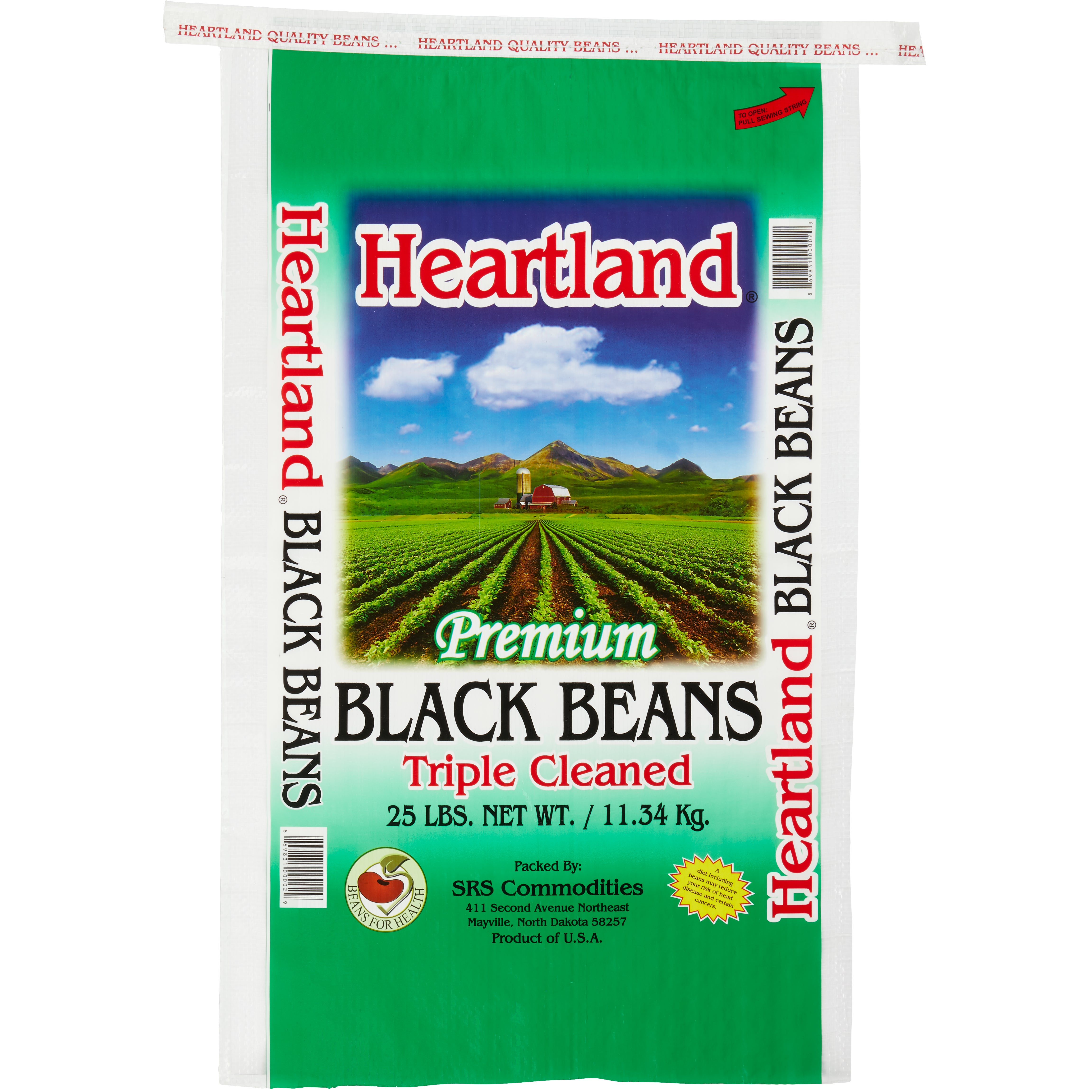 HEARTLAND BLACK BEANS 25 LB
