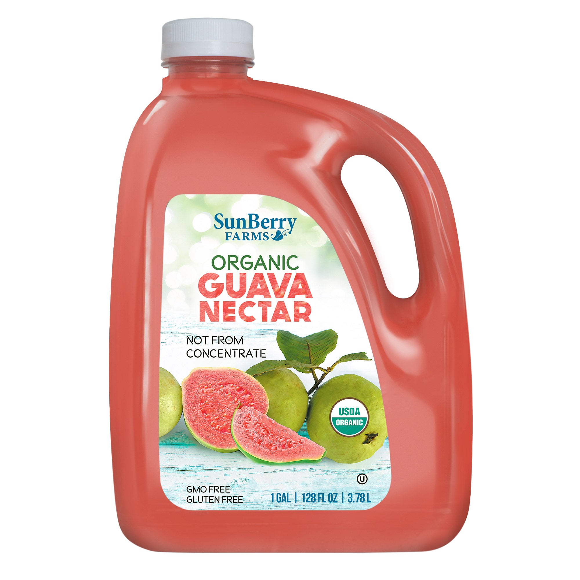 SUNBERRY FARMS ORGANIC GUAVA NECTAR 128 OUNCE BOTTLES