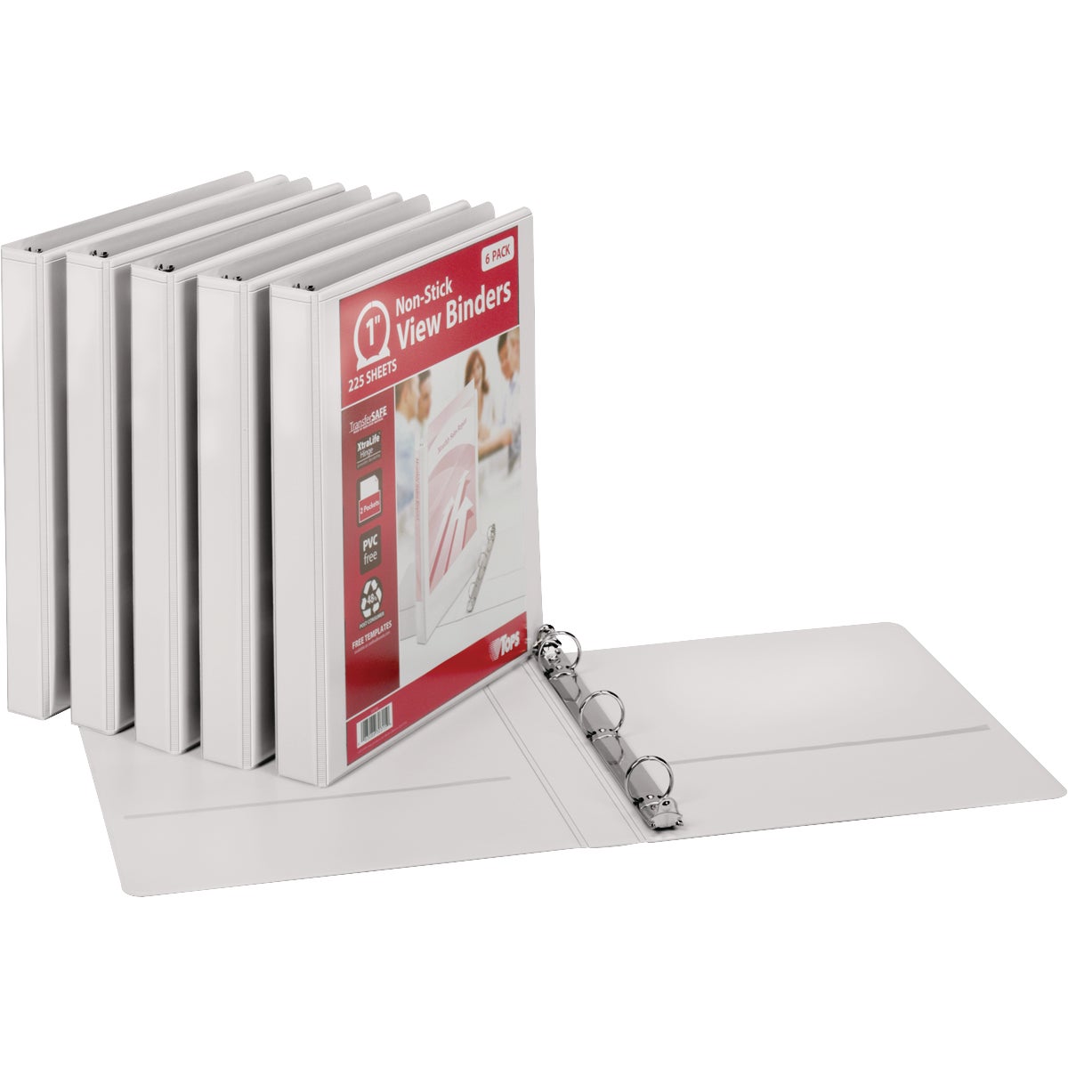 TOPS VIEW BINDER 1¨ ROUND RING WHITE 6 PK