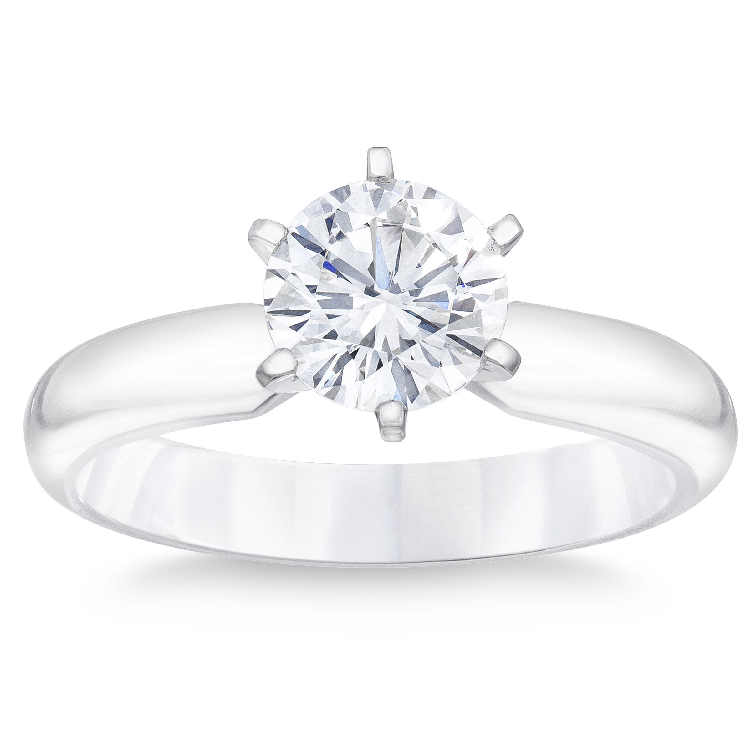 1.01CT ROUND BRILLIANT PLATINUM SOLITAIRE RING VS1 ¨D¨ COLOR - Image 1