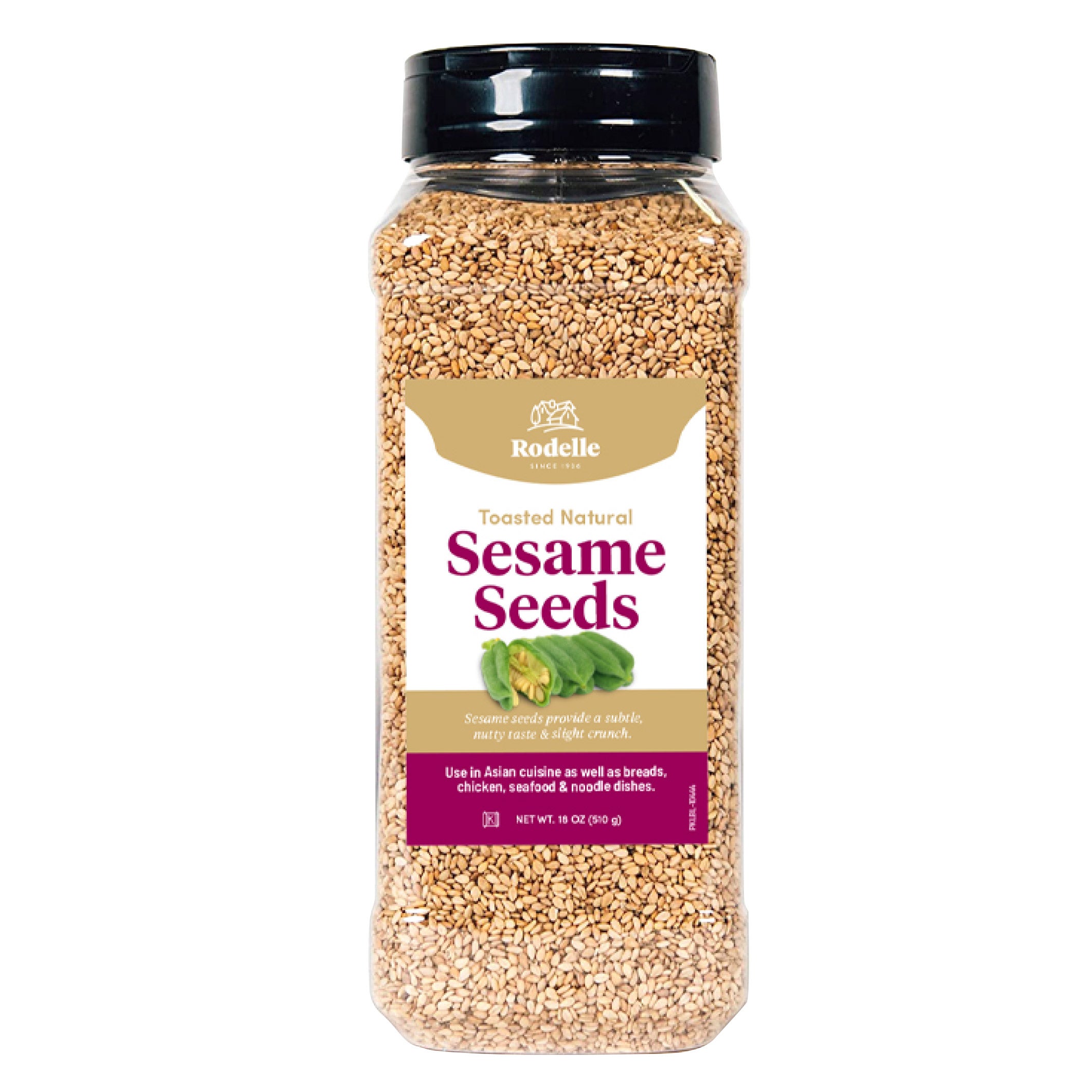 RODELLE TOASTED NATURAL SEASAME SEEDS 18 OZ - Image 1