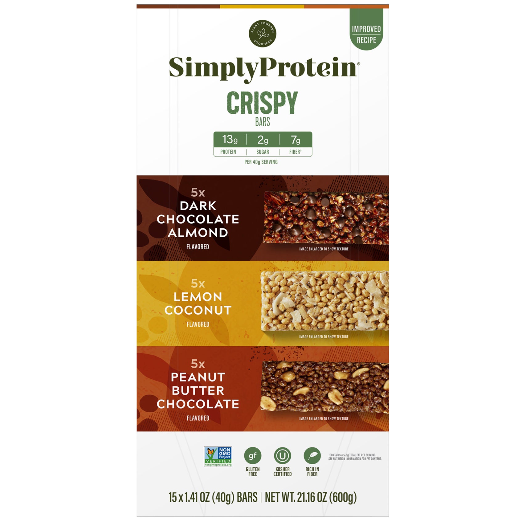 SIMPLY PROTEIN CRISPY BAR VARIETY 15/1.41 OZ (1.32 LBS)