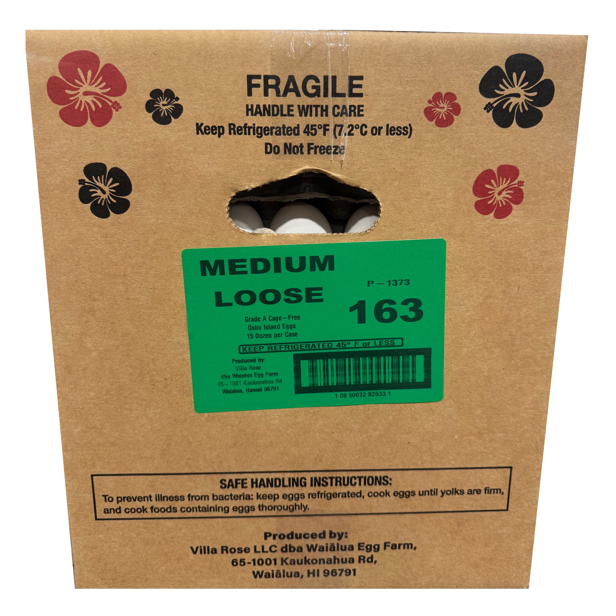 WAIALUA FRESH LOCAL CAGE FREE EGGS 15 DZ MEDIUM GRADE A