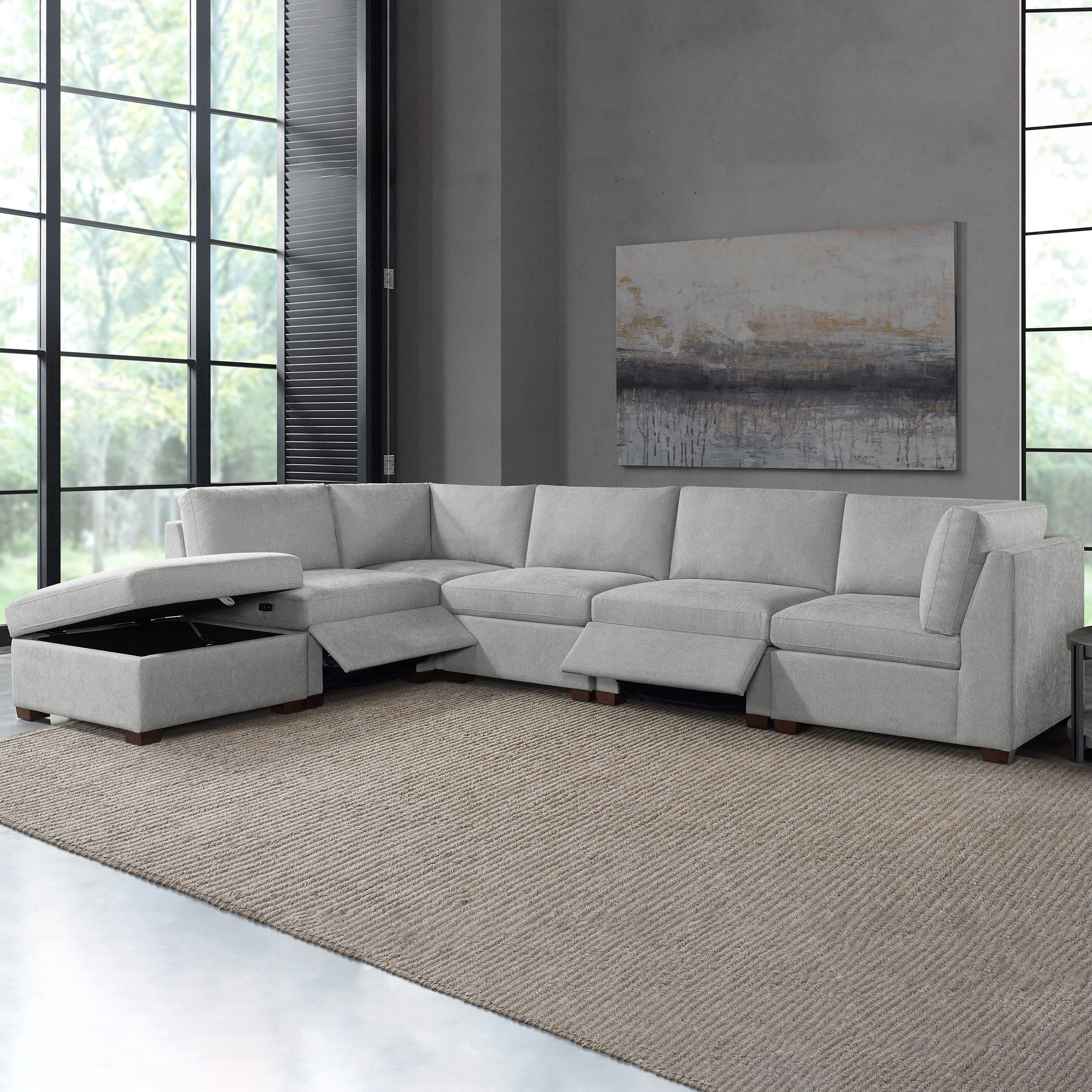 THOMASVILLE ROCKFORD FABRIC 6PC MODULAR SECTIONAL - Image 1