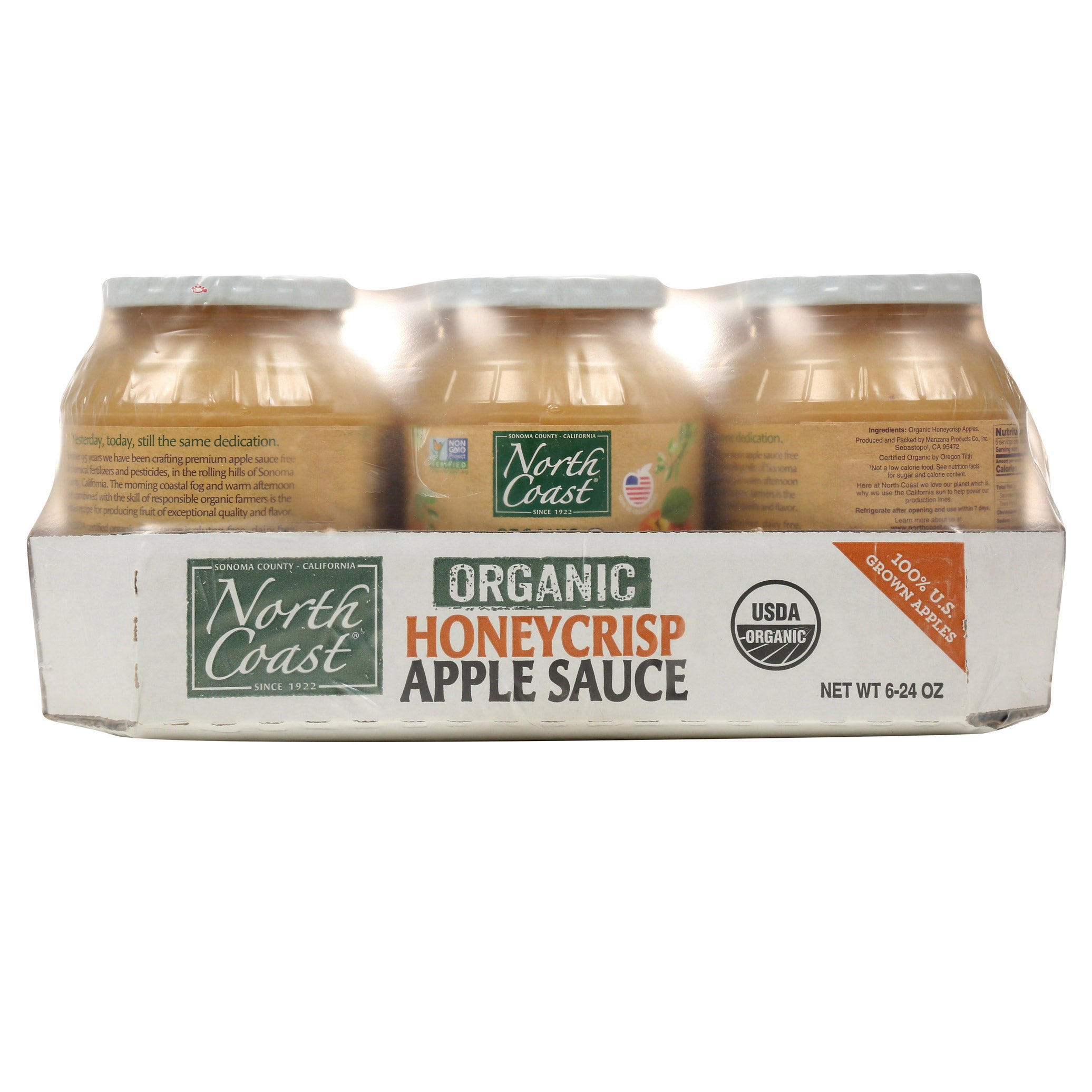 NORTH COAST ORGANIC HONEYCRISP APPLE SAUCE 6/24 OZ - Image 1