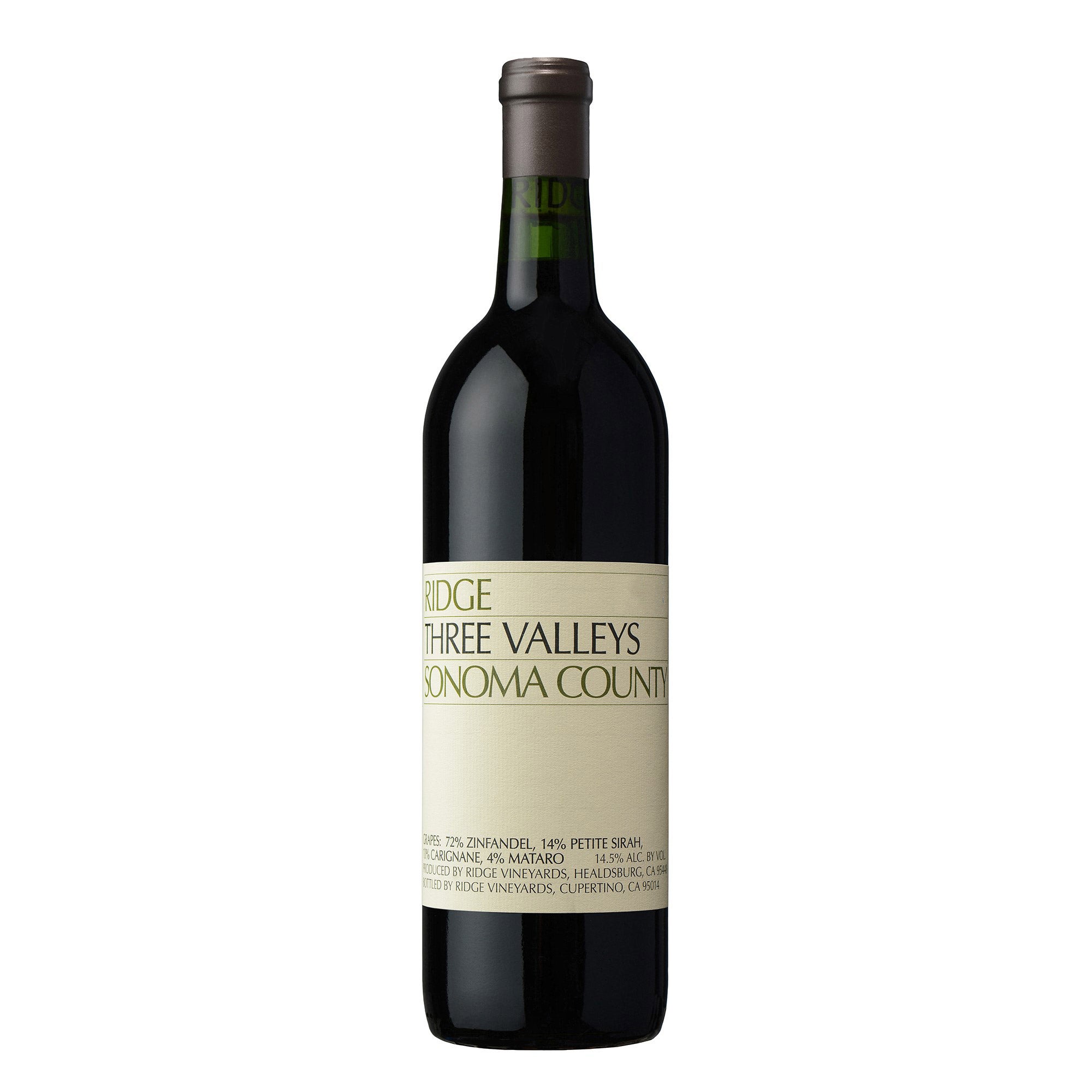 RIDGE VINEYARDS THREE VALLEY RED BLEND SONOMA COUNTY 750ML - Image 1