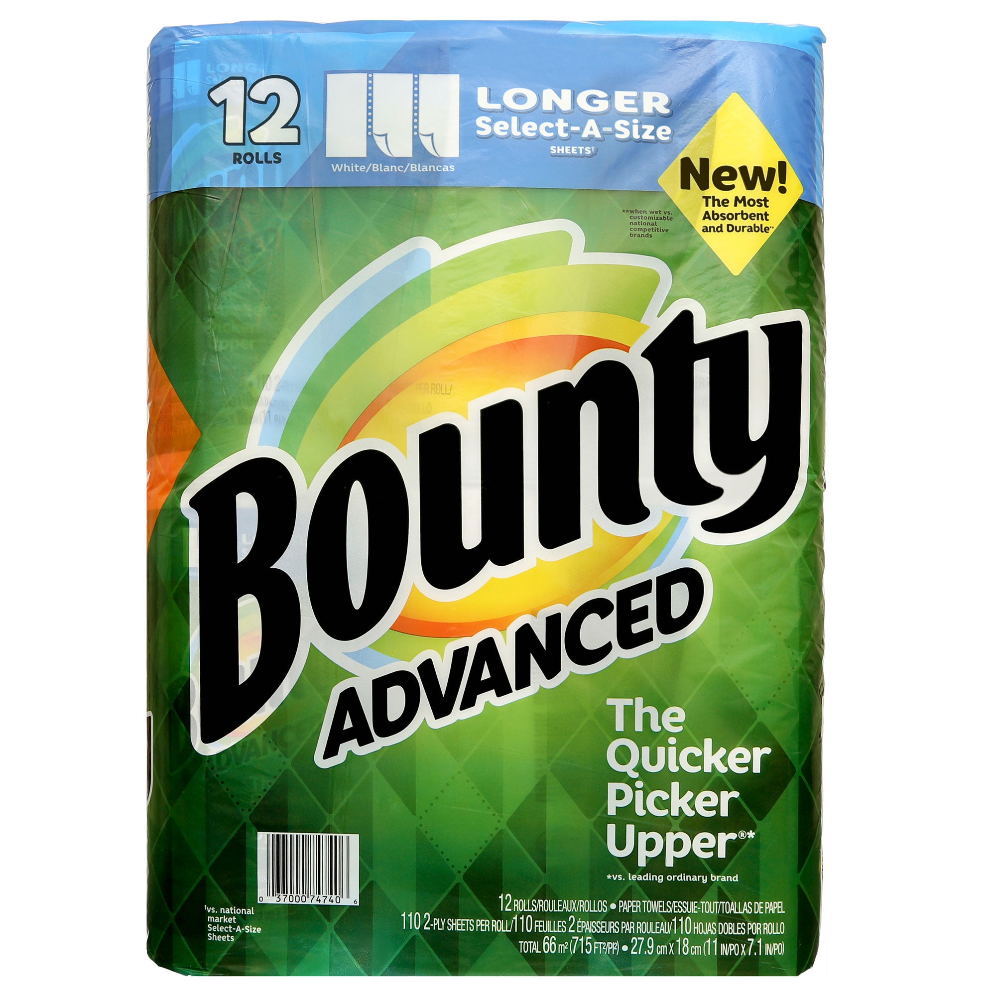 BOUNTY ADVANCED SELECT-A-SIZE 12/110 SHEET ROLLS