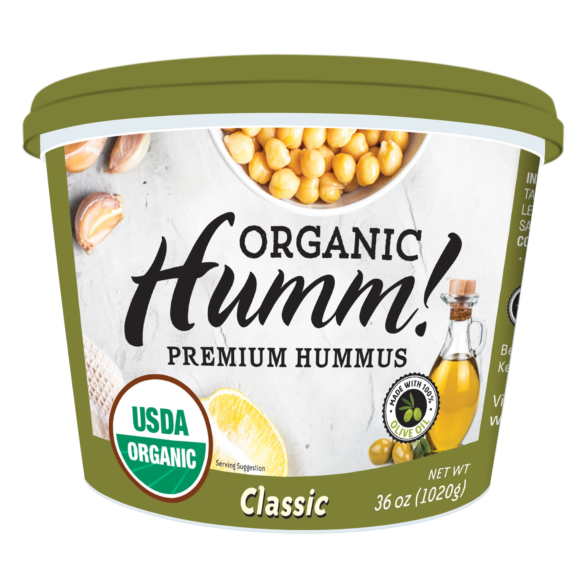 FOUNTAIN OF HEALTH ORGANIC HUMMUS TRADITIONAL 36 OZ