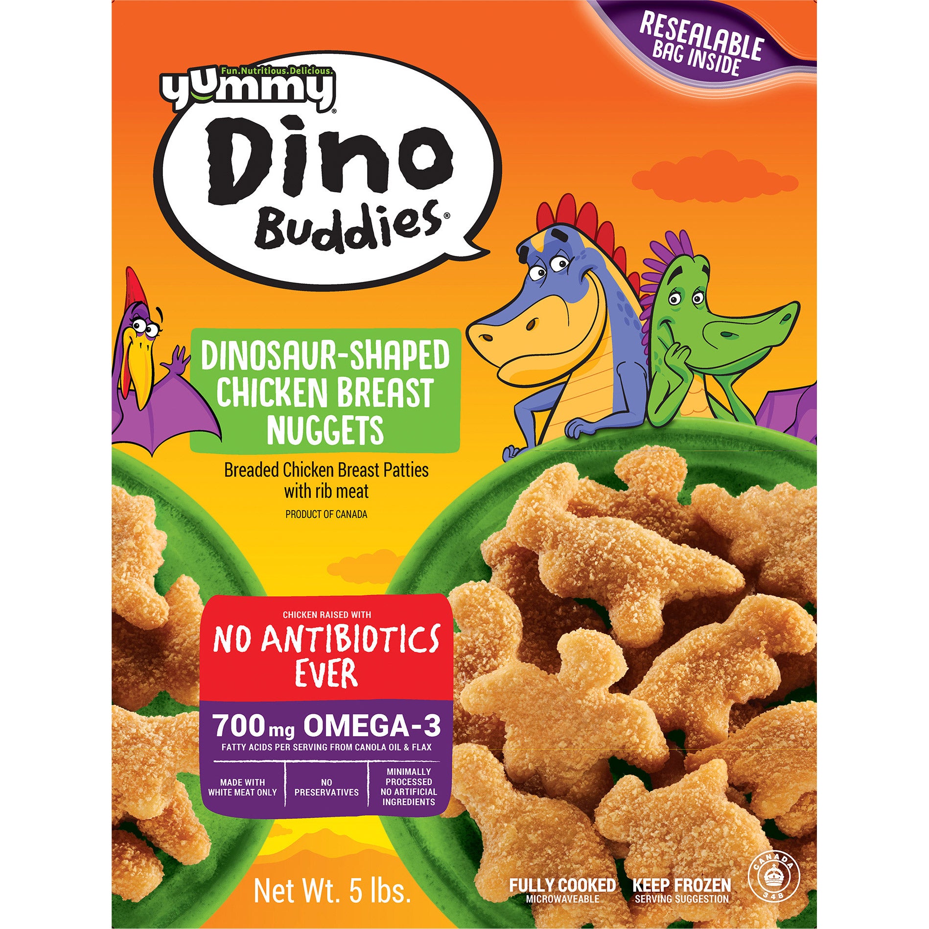 DINO BUDDIES CHICKEN NUGGETS ANTIBIOTIC FREE 5LBS - Image 1