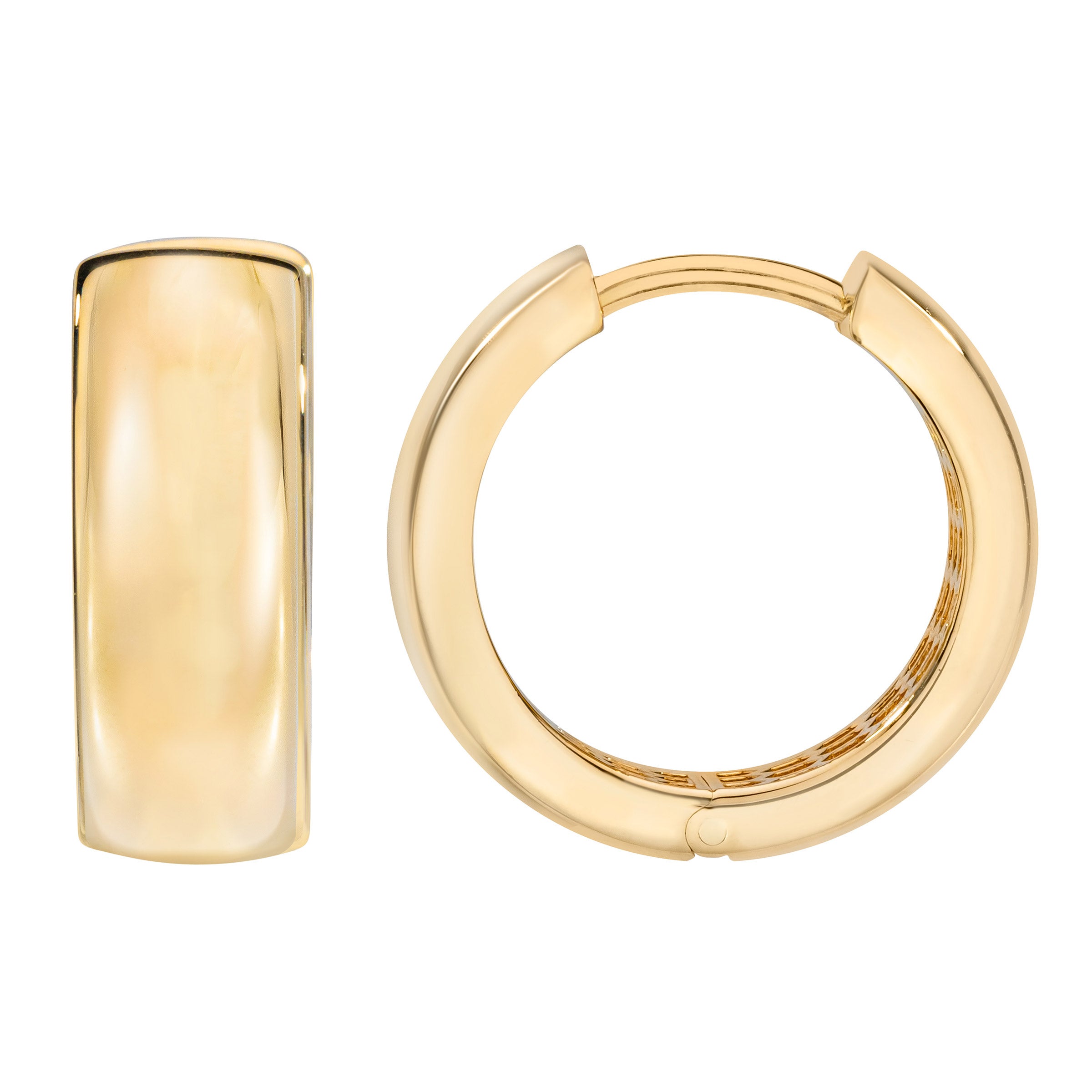 14KT YELLOW GOLD HUGGIE HOOP EARRINGS
