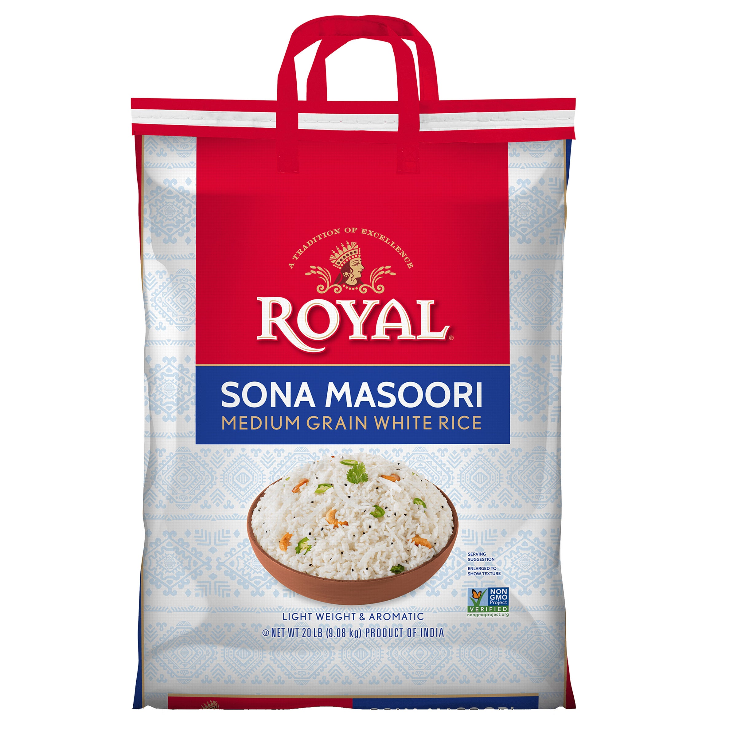 ROYAL SONA MASOORI RICE 20 LBS - Image 1