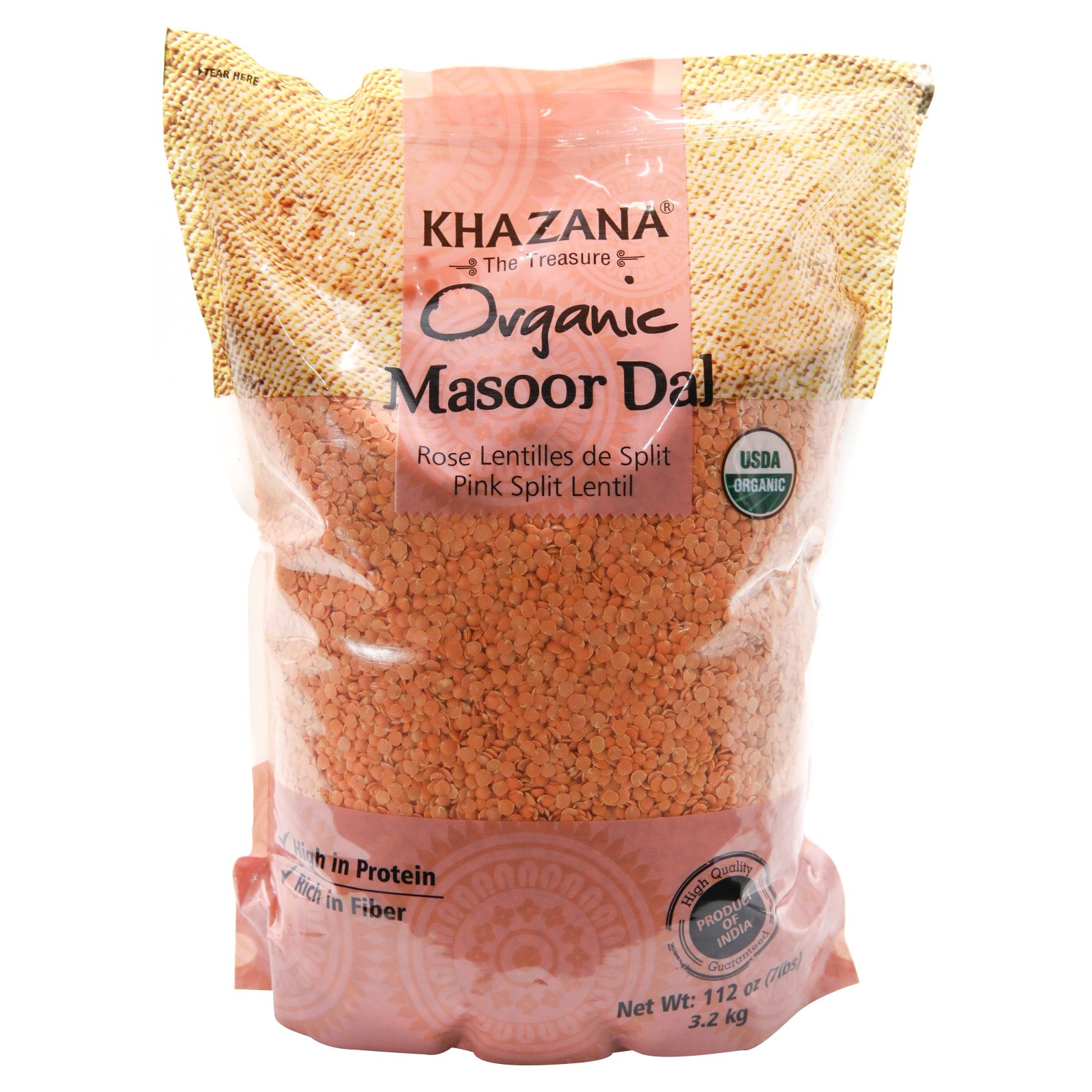 KHAZANA ORGANIC MASOOR DAL 7 LB