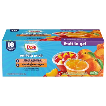 DOLE FRUIT/GEL CUPS STRAWBERRY/MANDARIN 16/4.3 OZ