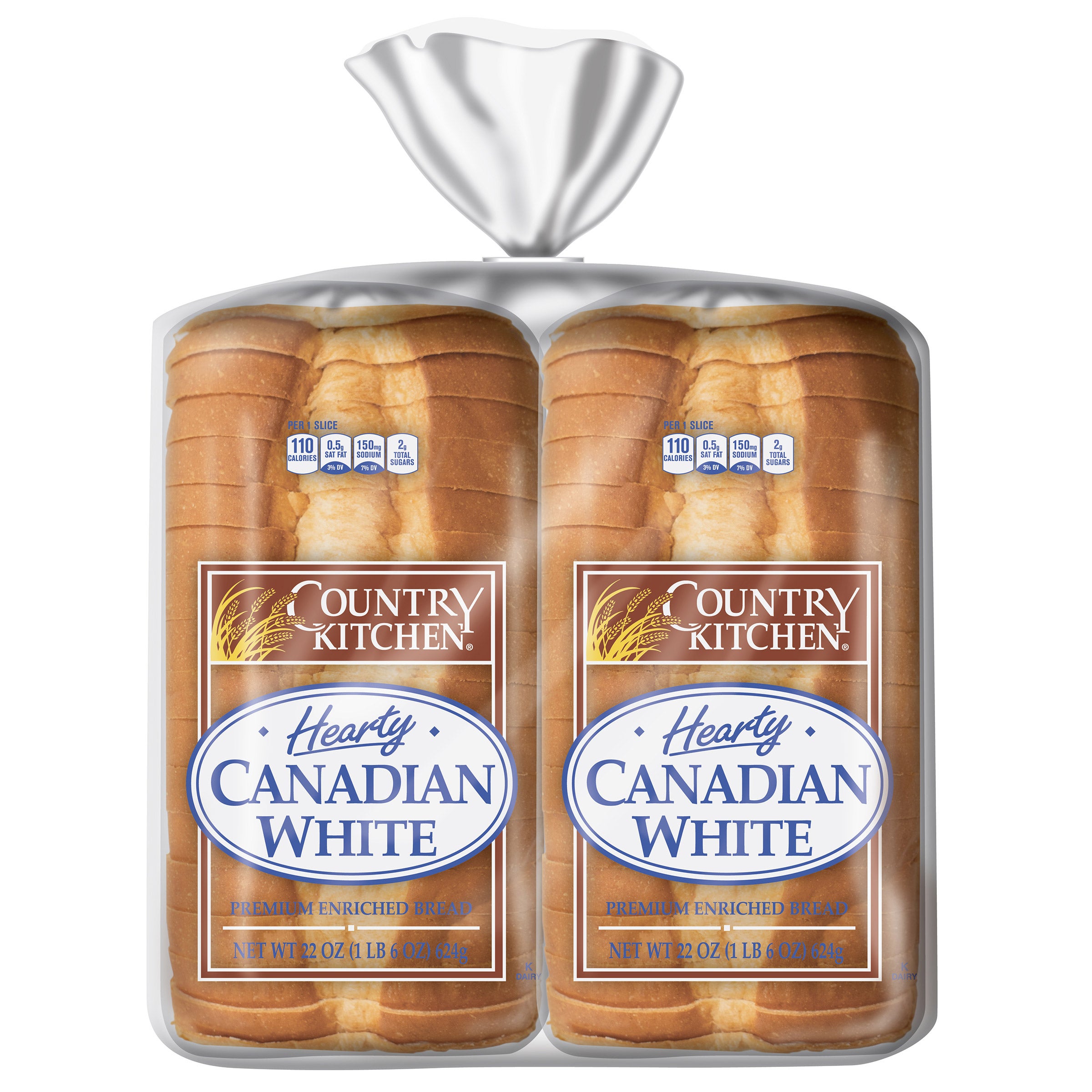 COUNTRY KITCHEN CANANDIAN WHITE BREAD 2/22 OZ (2.75 LBS)