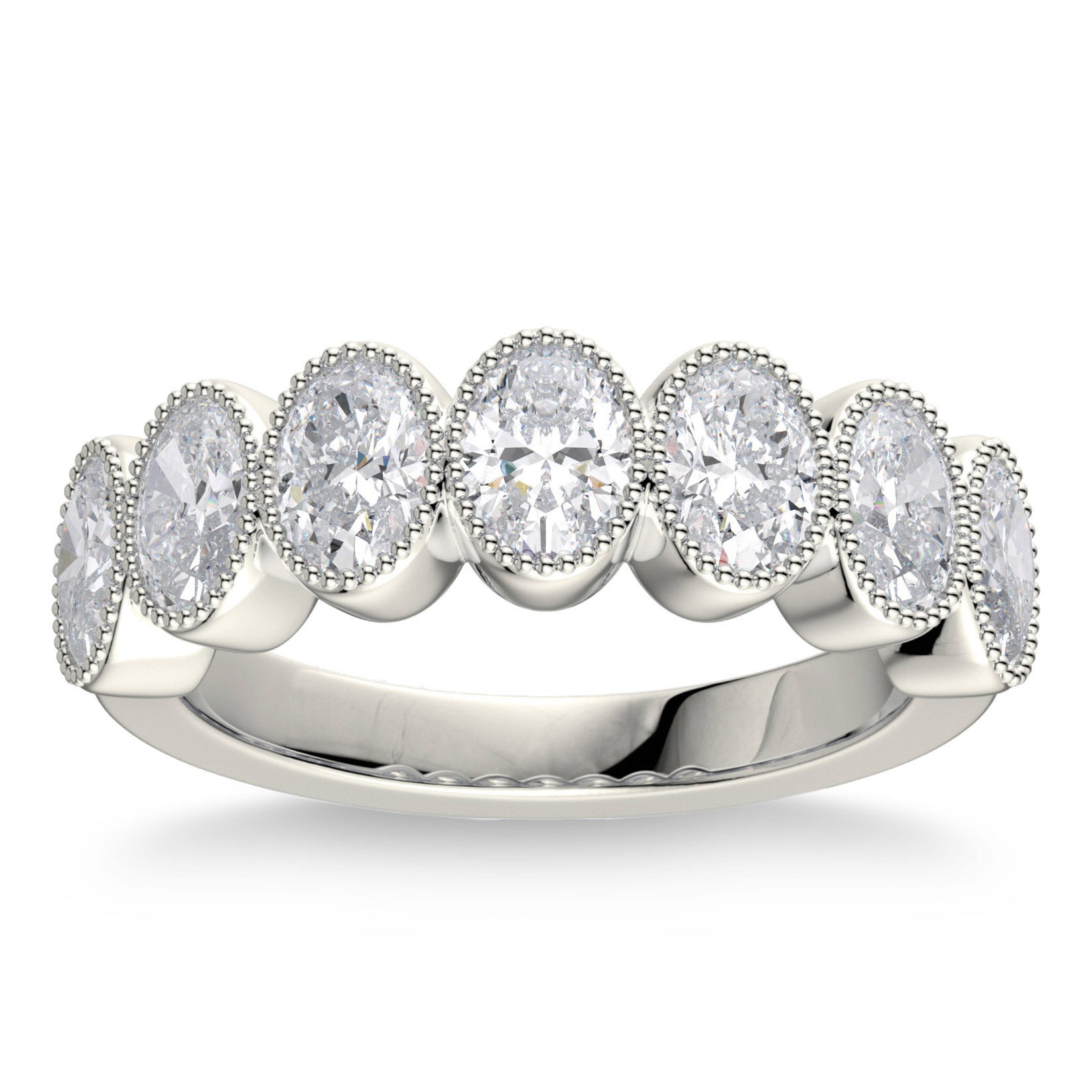 14K WHITE GOLD VS2 H 2.10CTW OVAL CUT DIAMOND BAND - Image 1