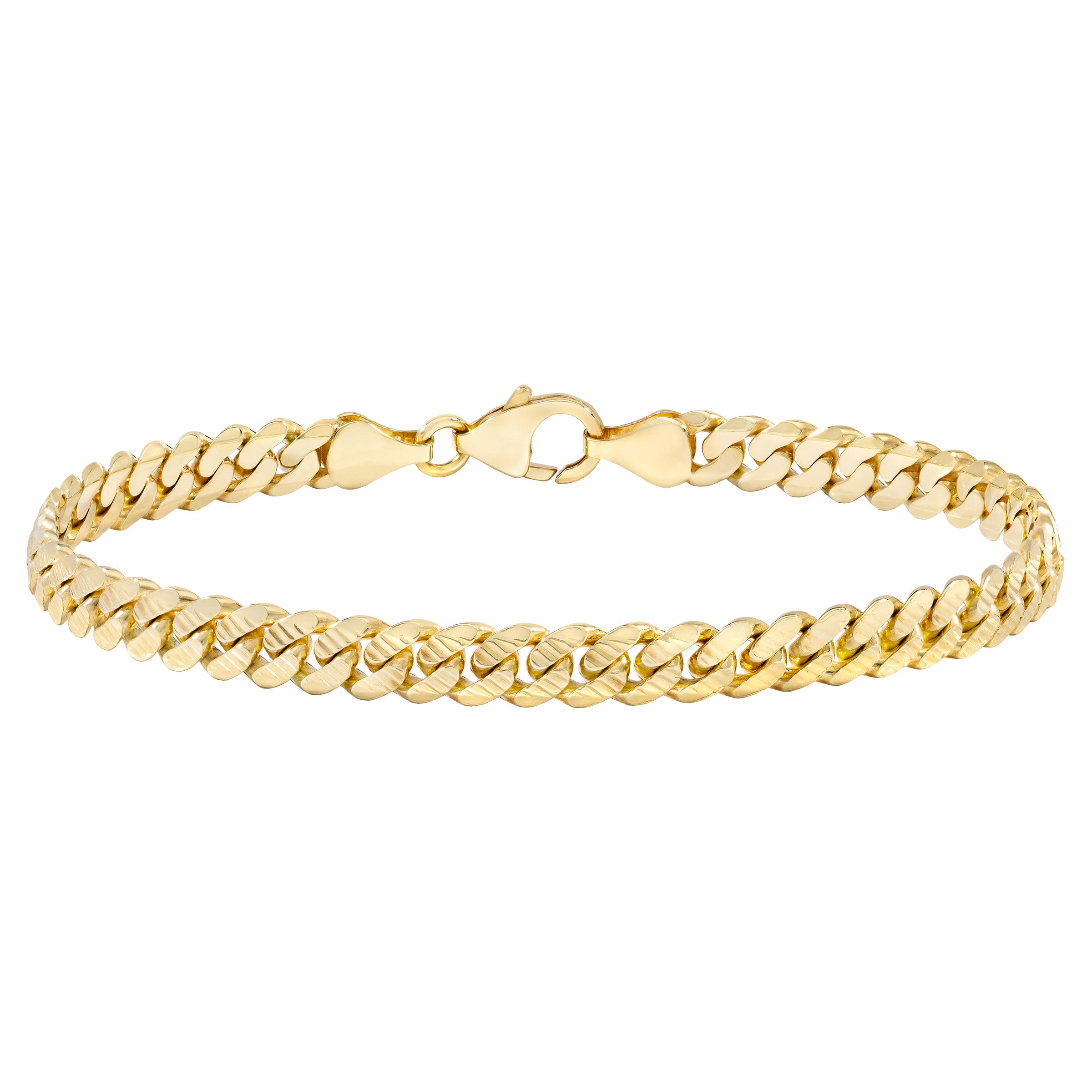 14KT YELLOW GOLD 8.5" 2 SIDED CUBAN BRACELET MADE IN ITALY