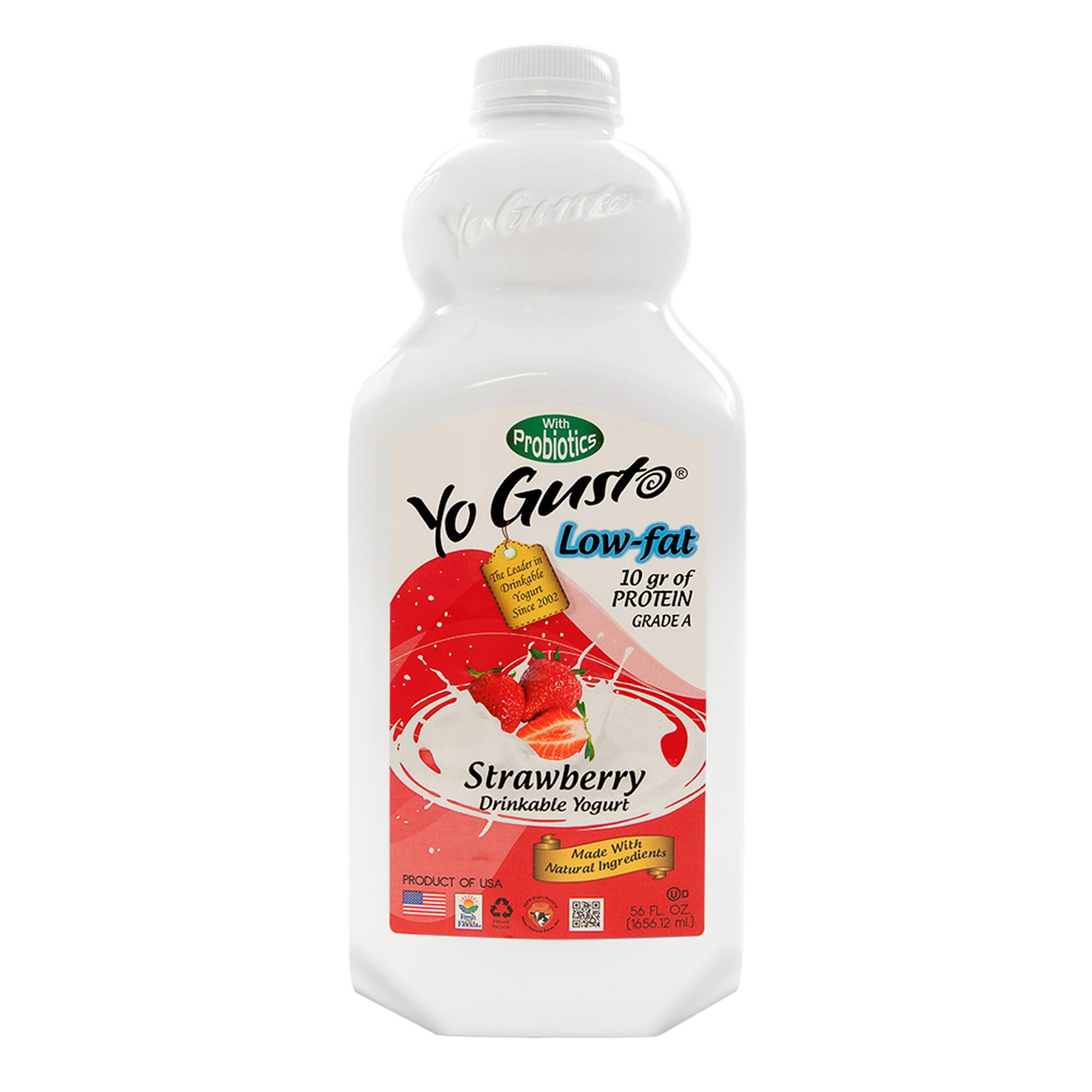 YOGUSTO STRAWBERRY YOGURT DRINK 56 OZ