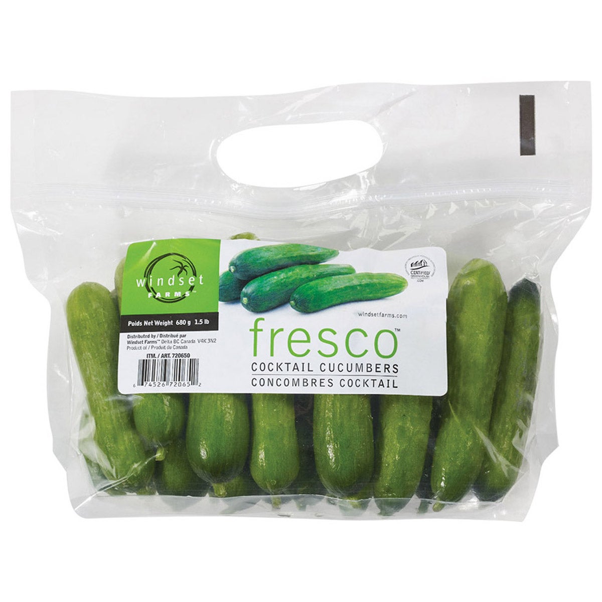 ORGANIC COCKTAIL CUCUMBERS - HOTHOUSE 1.5 LBS