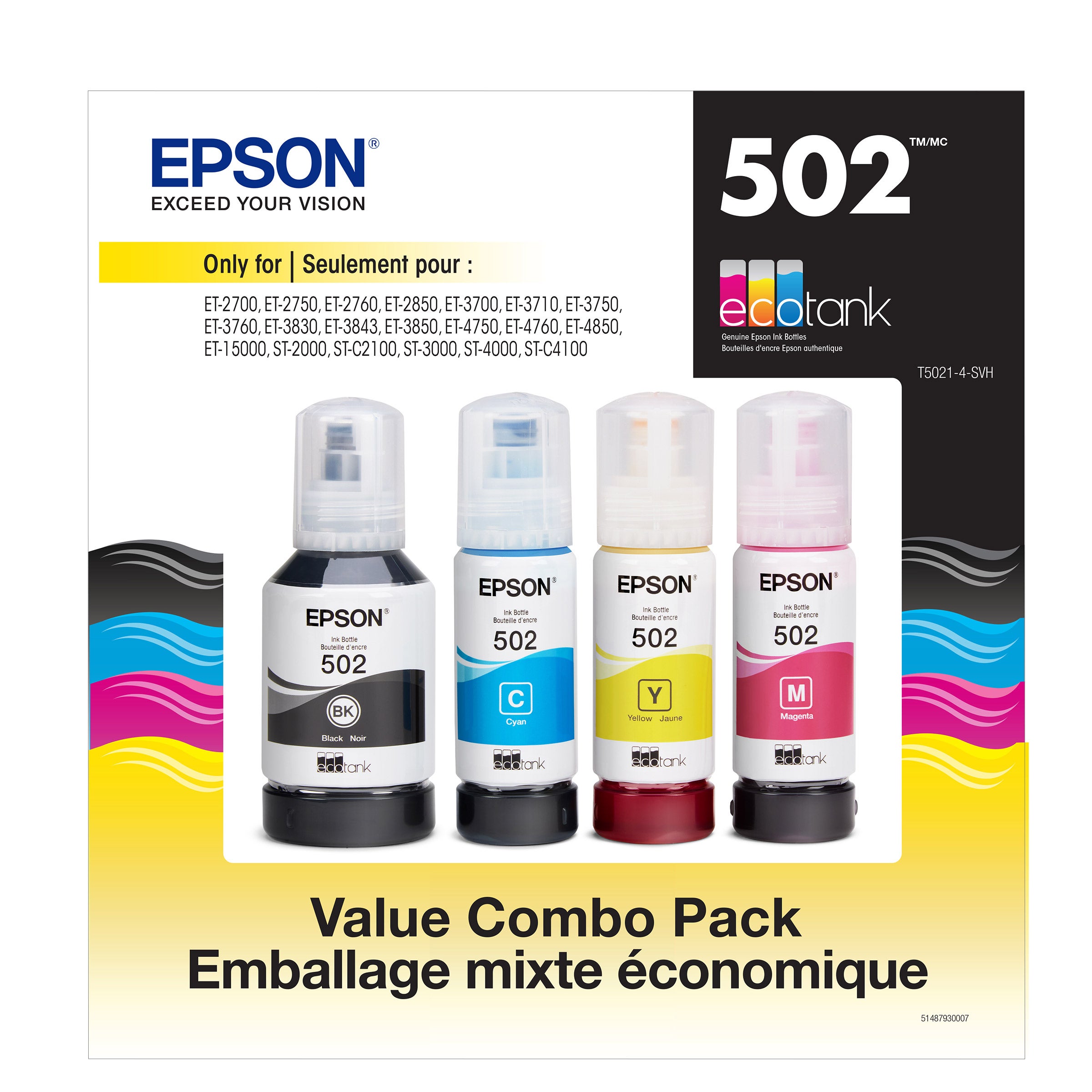 EPSON ECOTANK T502 INK BOTTLES PACK