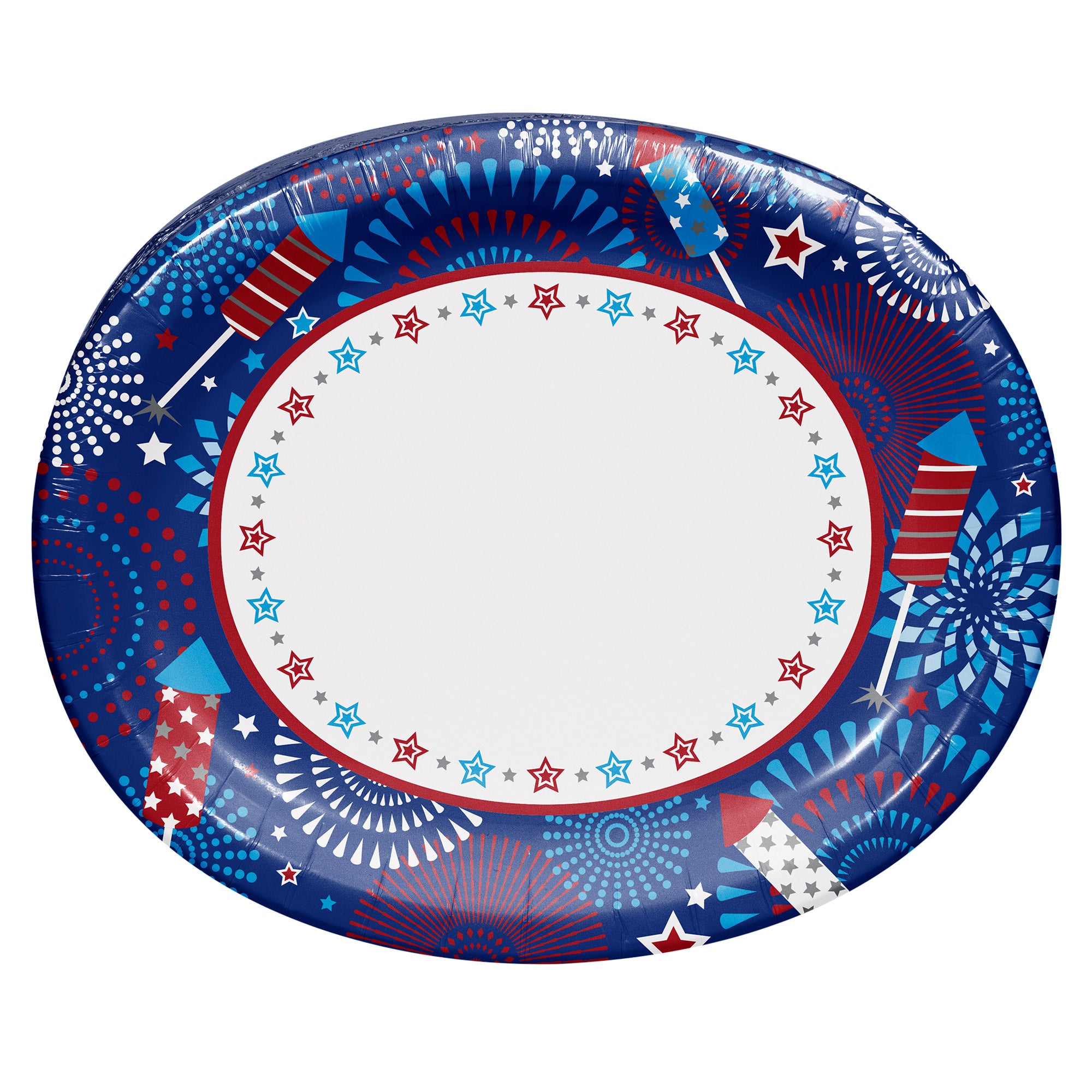 PATRIOTIC OVAL PLATTERS 100 COUNT