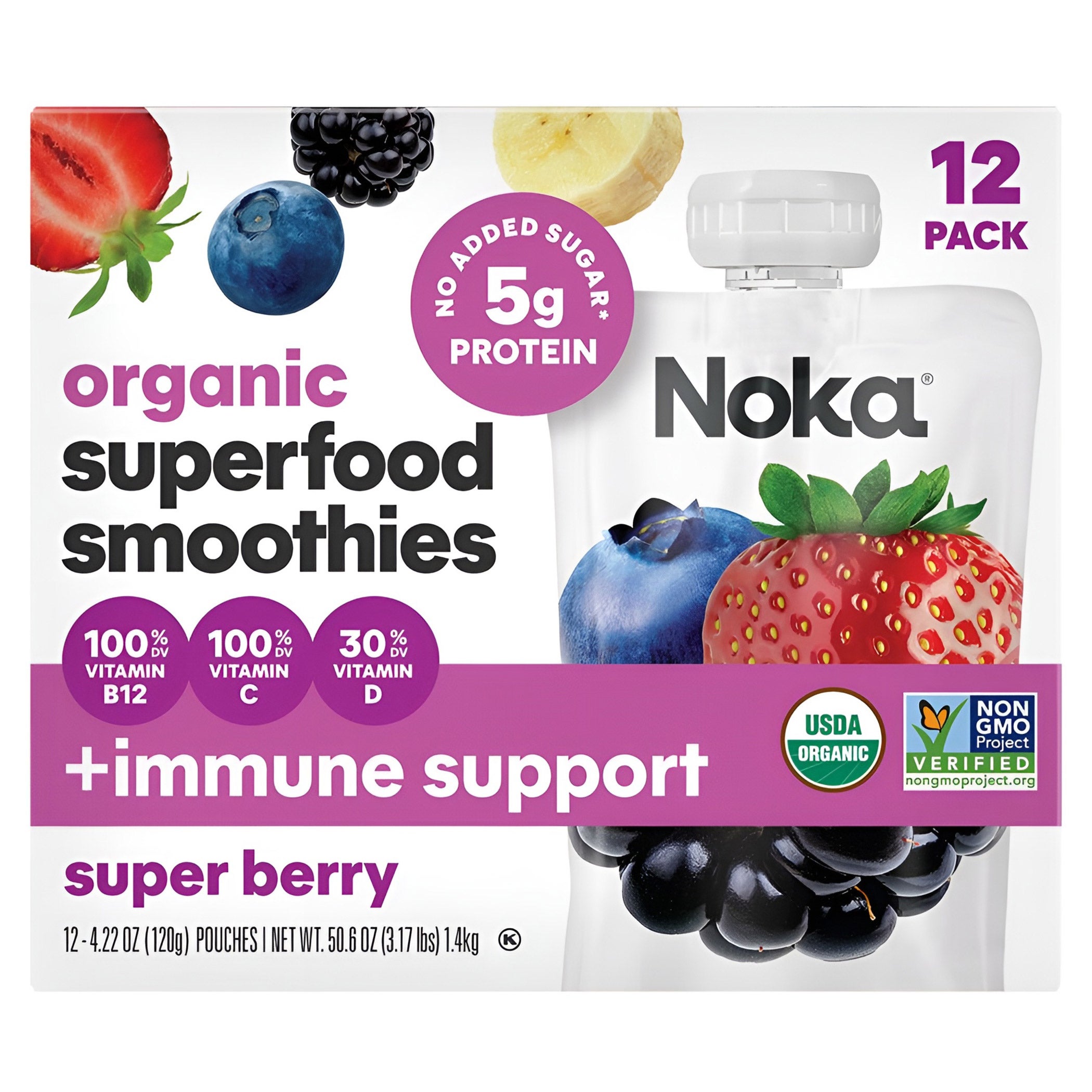 ORGANIC NOKA SUPERFOOD SMOOTHIE 12 PACK 4.22 OZ EACH