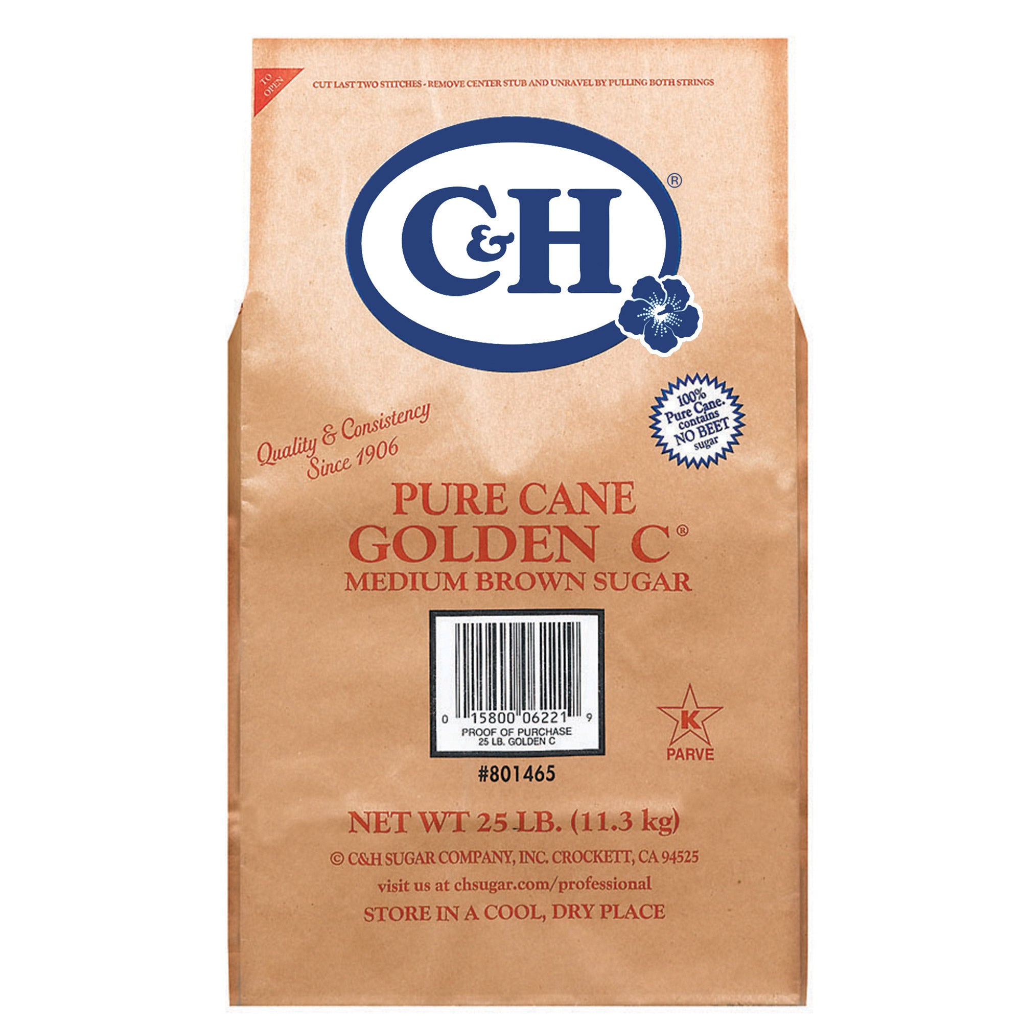 C & H PURE CANE BROWN SUGAR 25 LBS