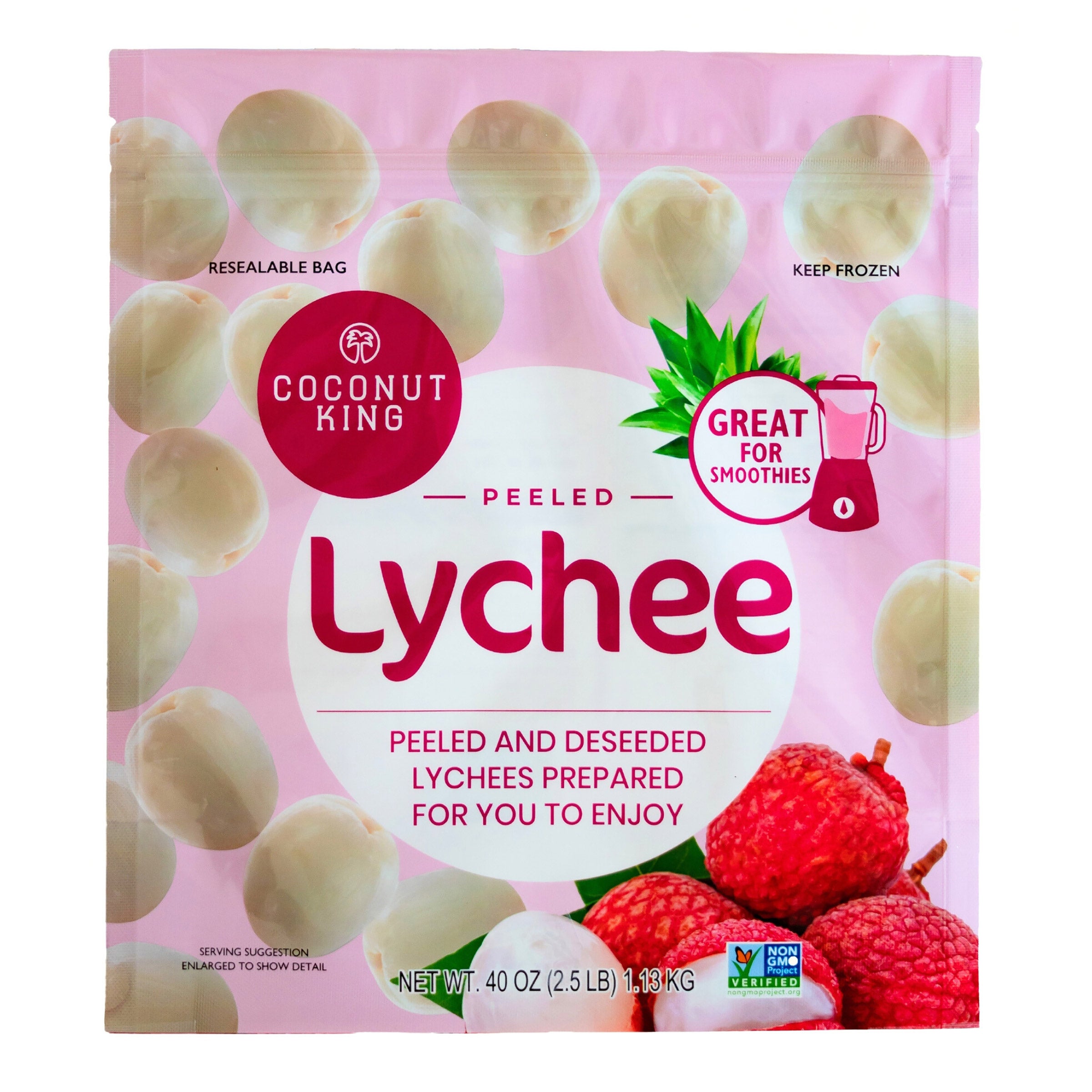 COCONUT KING FROZEN LYCHEE 2.5 POUNDS - Image 1