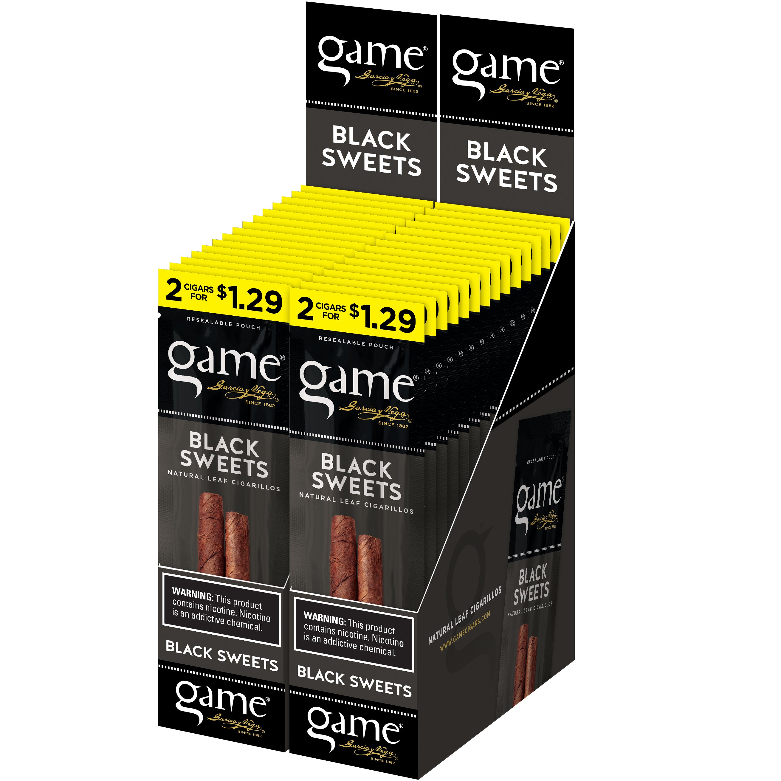 GAME FOILFRESH FLAVOR CIGARILLOS BLACK SWEET 30 CT 2/$1.29