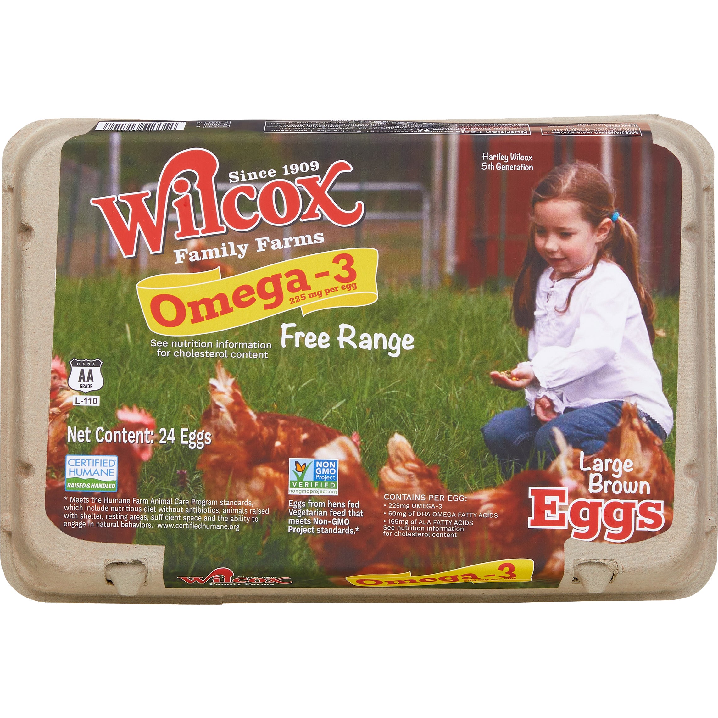 WILCOX OMEGA BROWN LG USDA AA FREE RANGE EGGS 2 DZ - Image 1