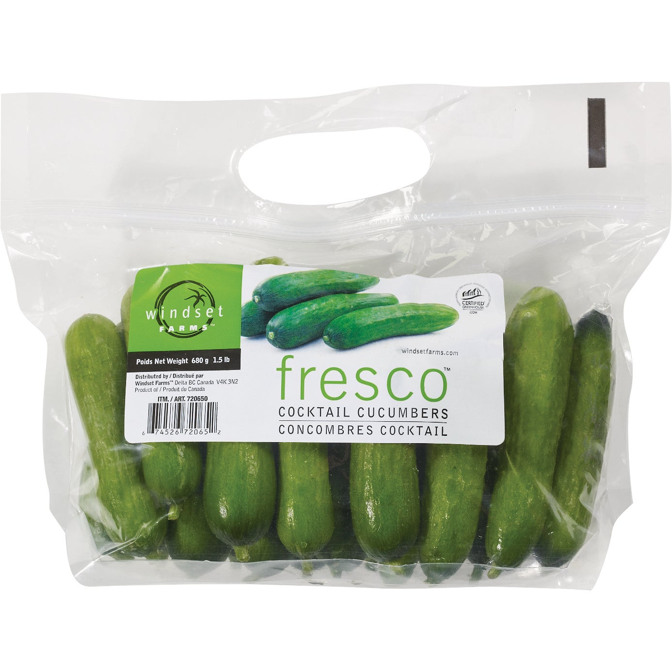 ORGANIC COCKTAIL CUCUMBERS - HOTHOUSE 1.5 LBS