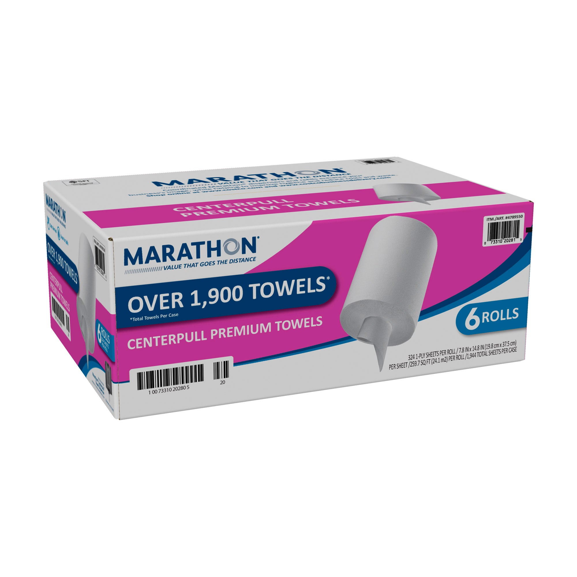 MARATHON CENTERPULL 1-PLY TOWEL 6 ROLLS/324 SHEET/ROLL - Image 1