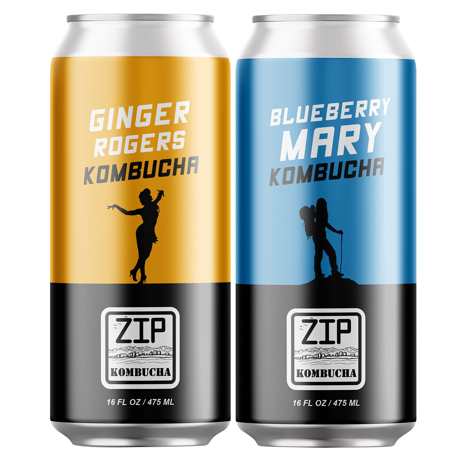 ZIP KOMBUCHA GINGER / BLUEBERRY 12/16 FL OZ - Image 1