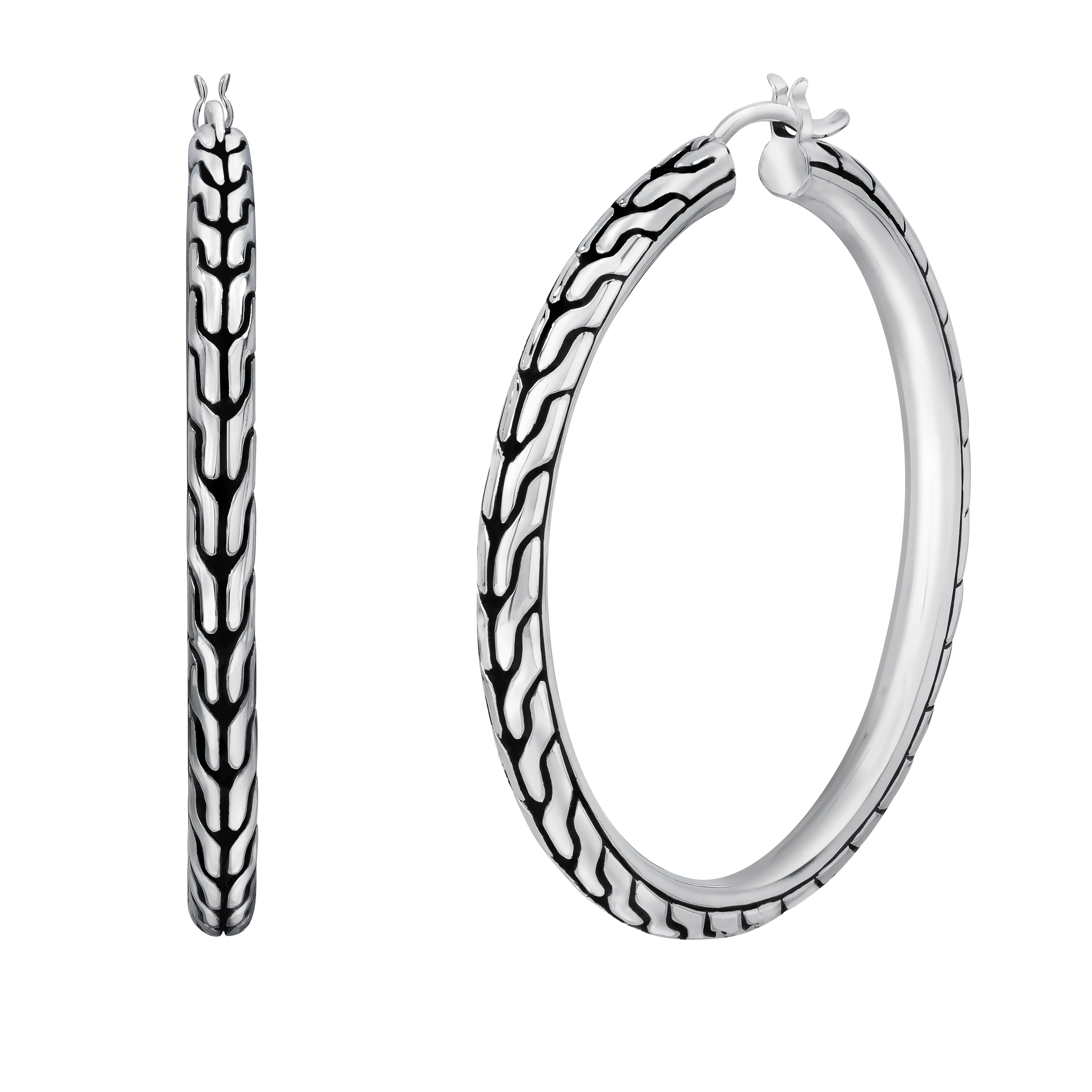 JOHN HARDY STERLING SILVER HOOP EARRINGS - Image 1
