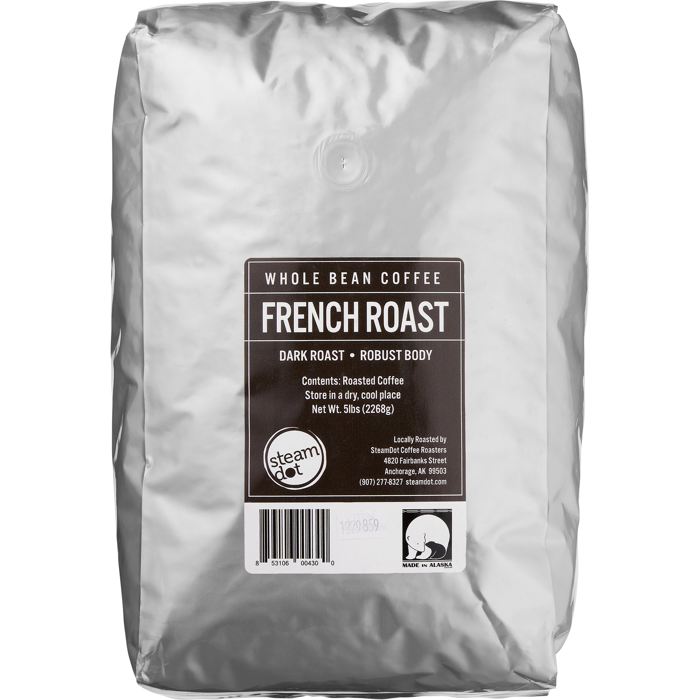 STEAMDOT FRENCH ROAST 5 LBS WHOLE BEAN