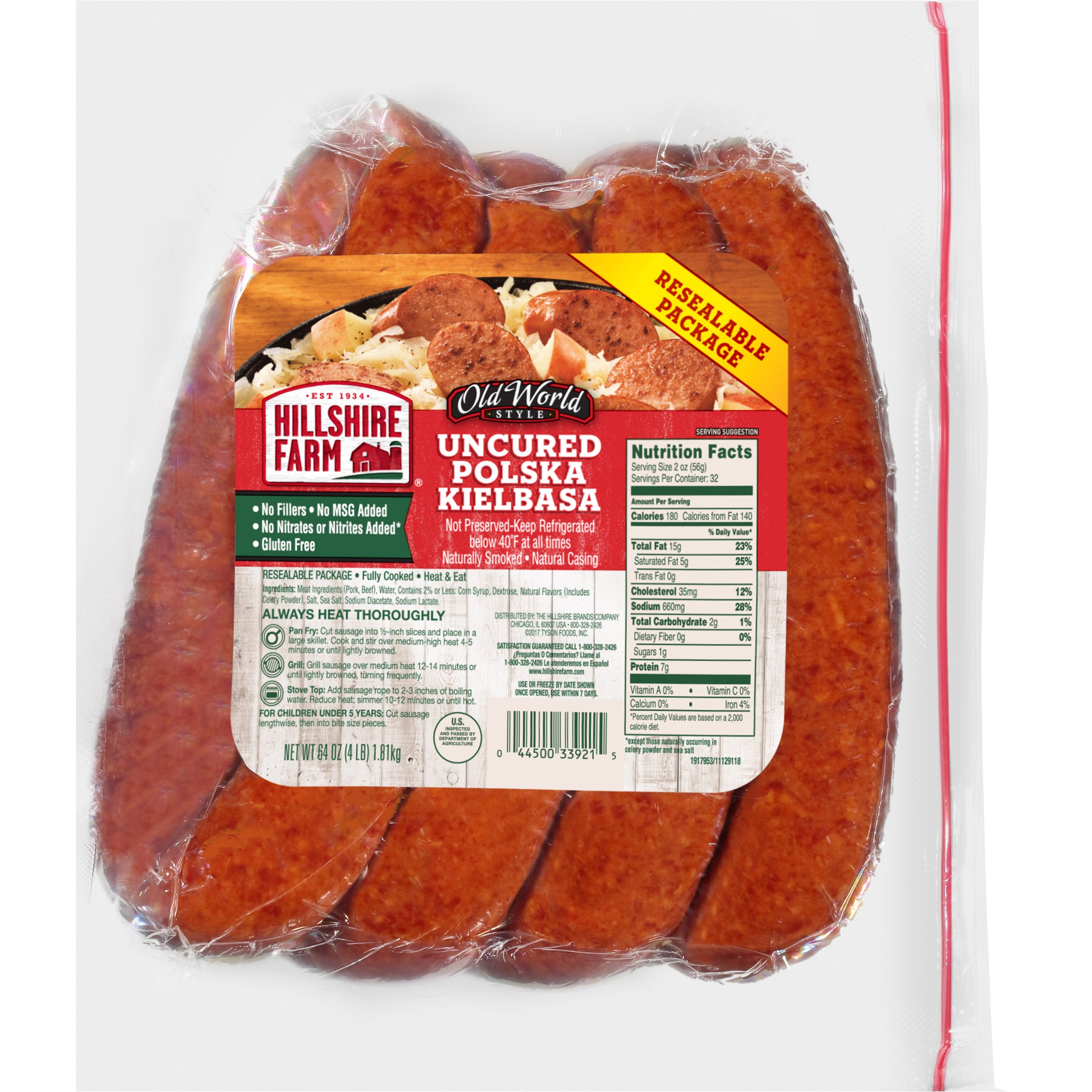 HILLSHIRE FARM POLSKA KIELBASA 64 OZ (4 LBS)